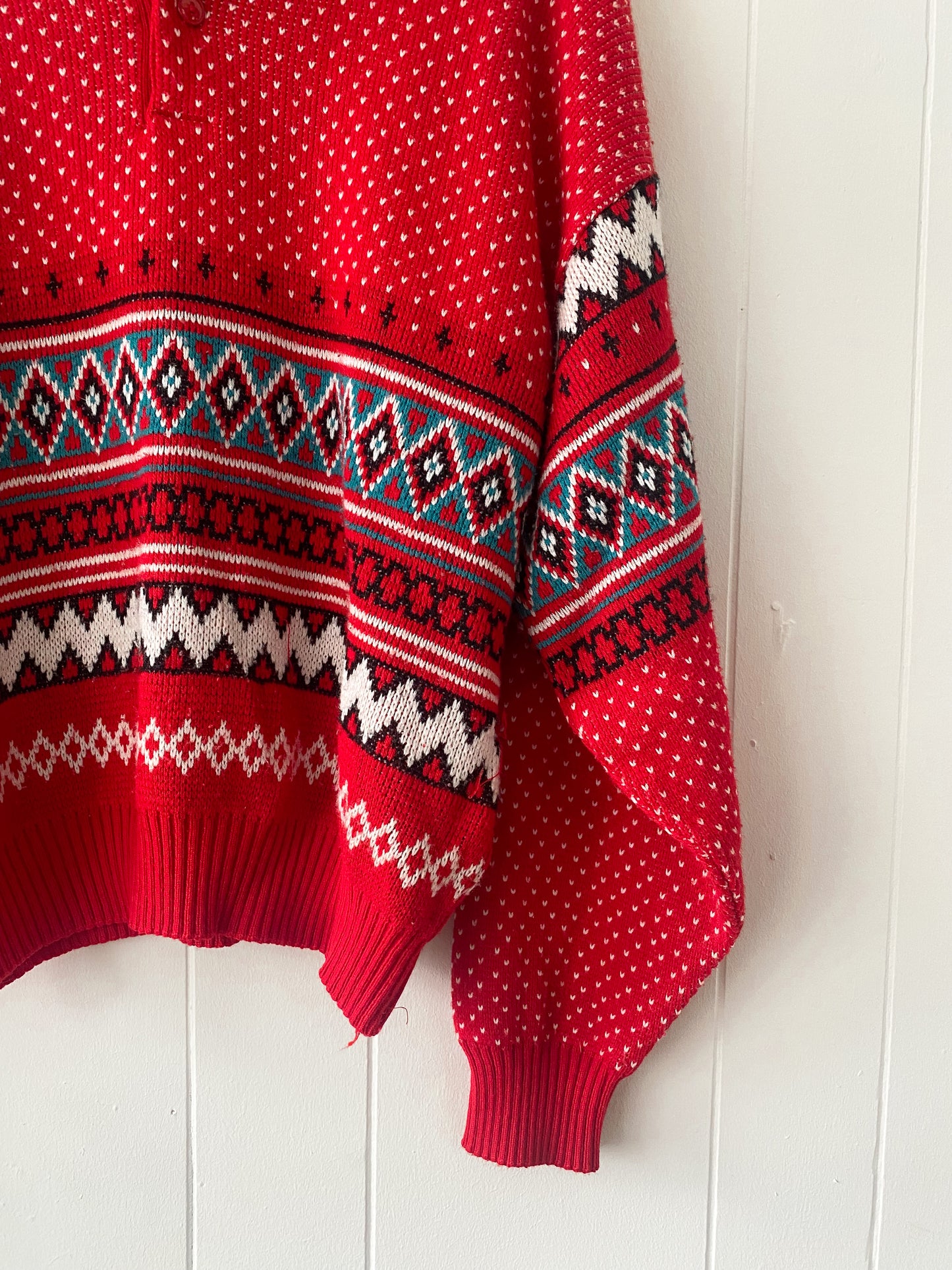 XL Vintage Festive Sears Grandpa Sweater