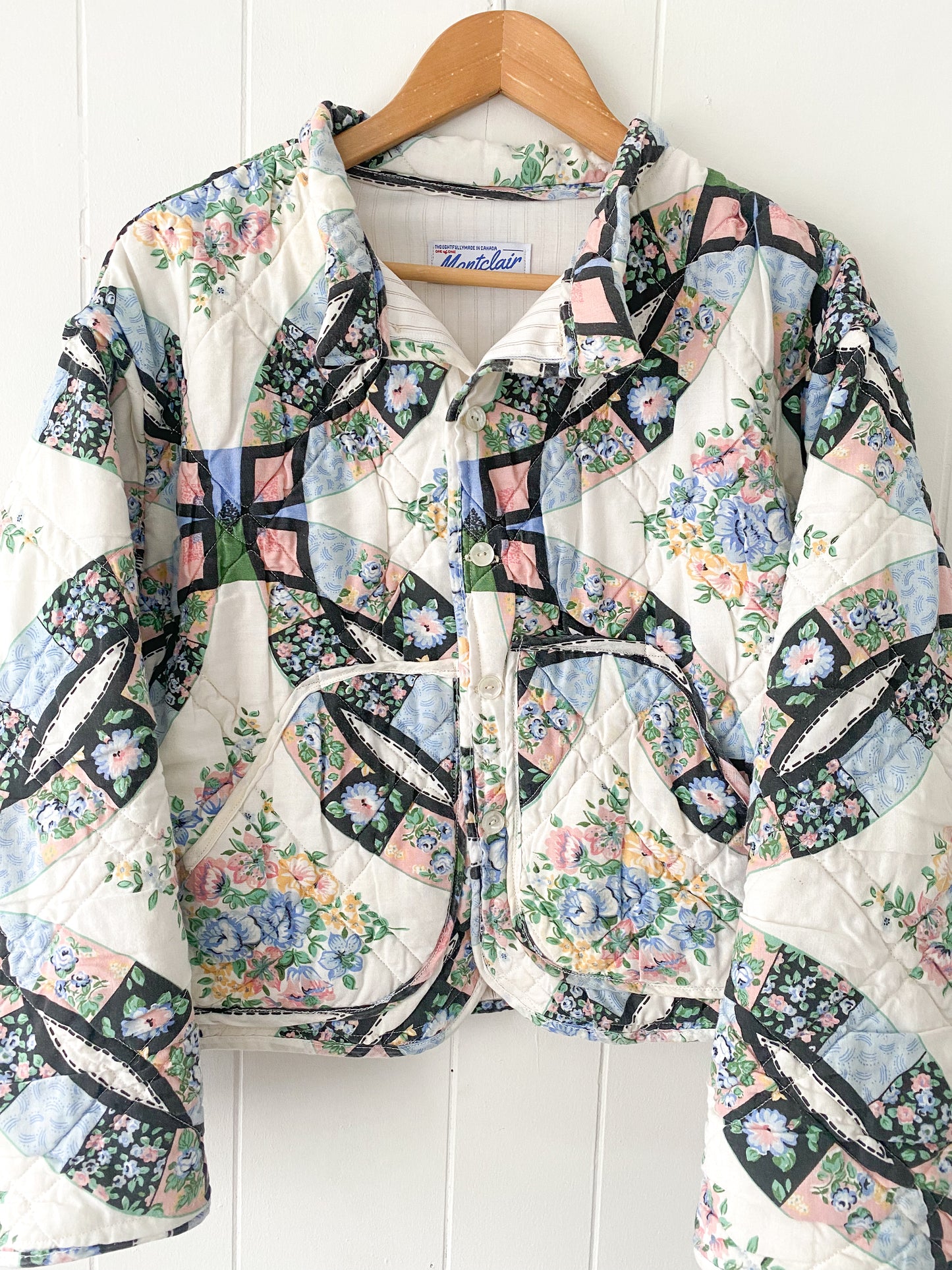 (M/L) Upcycled Vintage Quilt Jacket