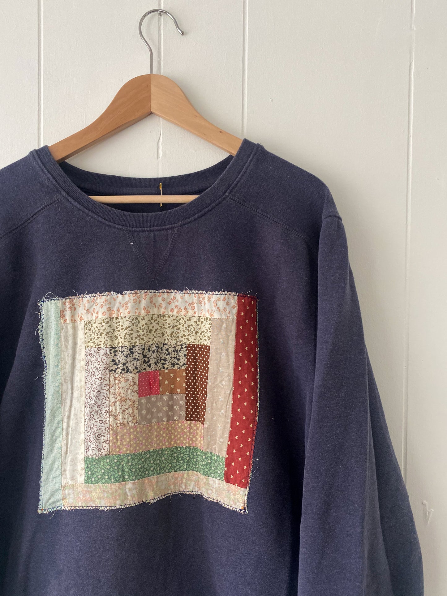 XL Vintage Quilt Block Crewneck