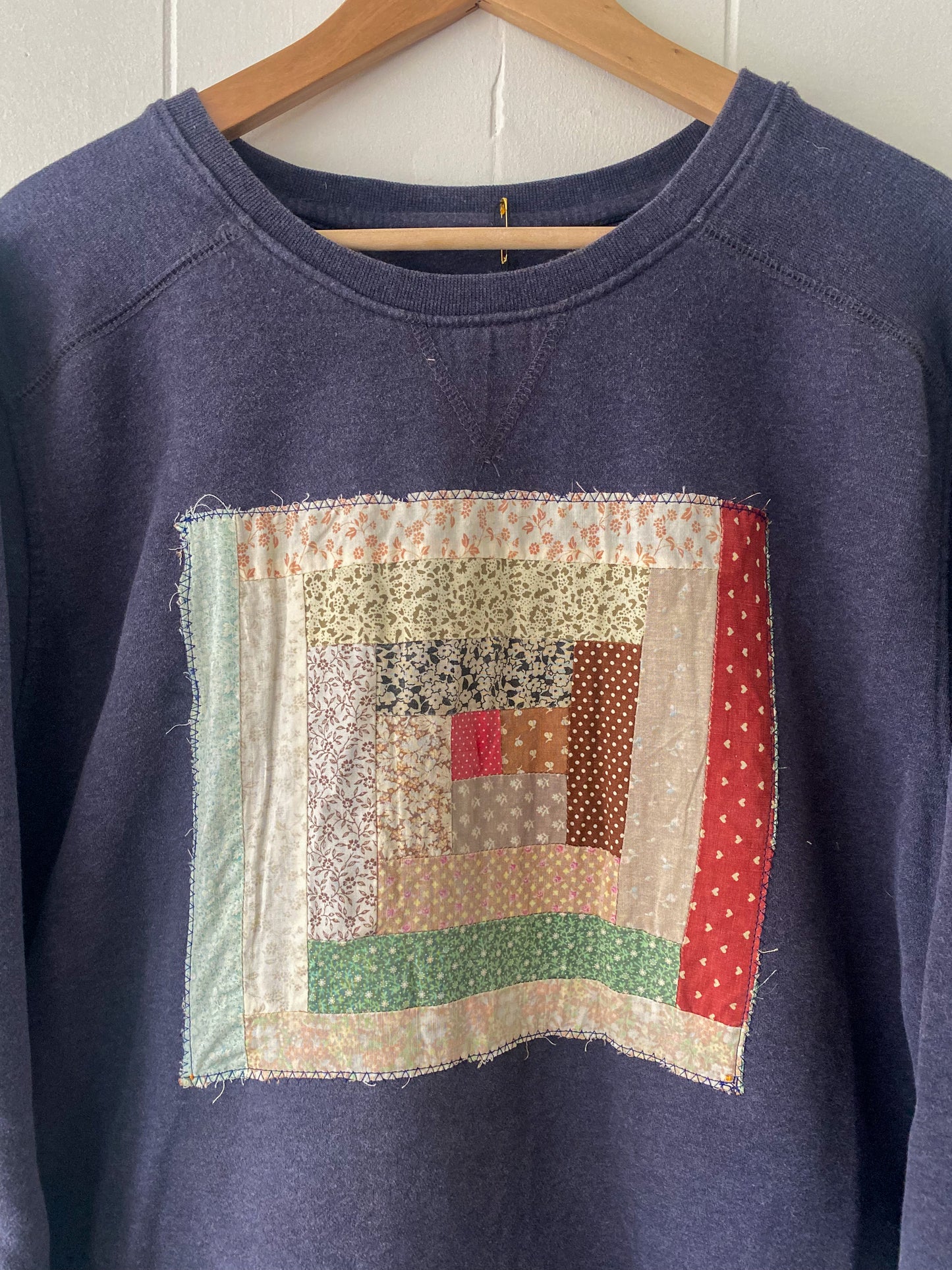 XL Vintage Quilt Block Crewneck