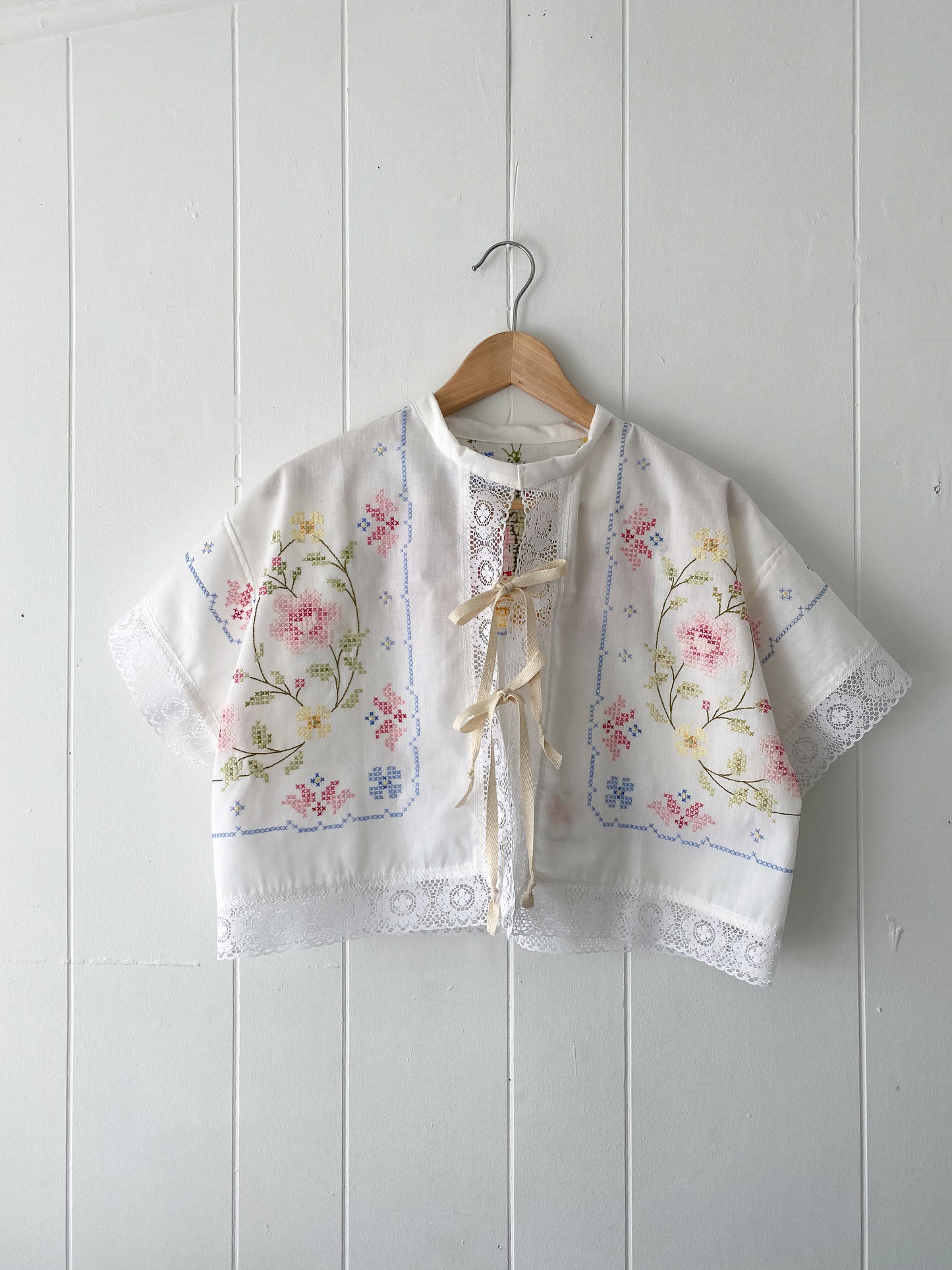 (M) Upcycled Cross-stitch Blouse