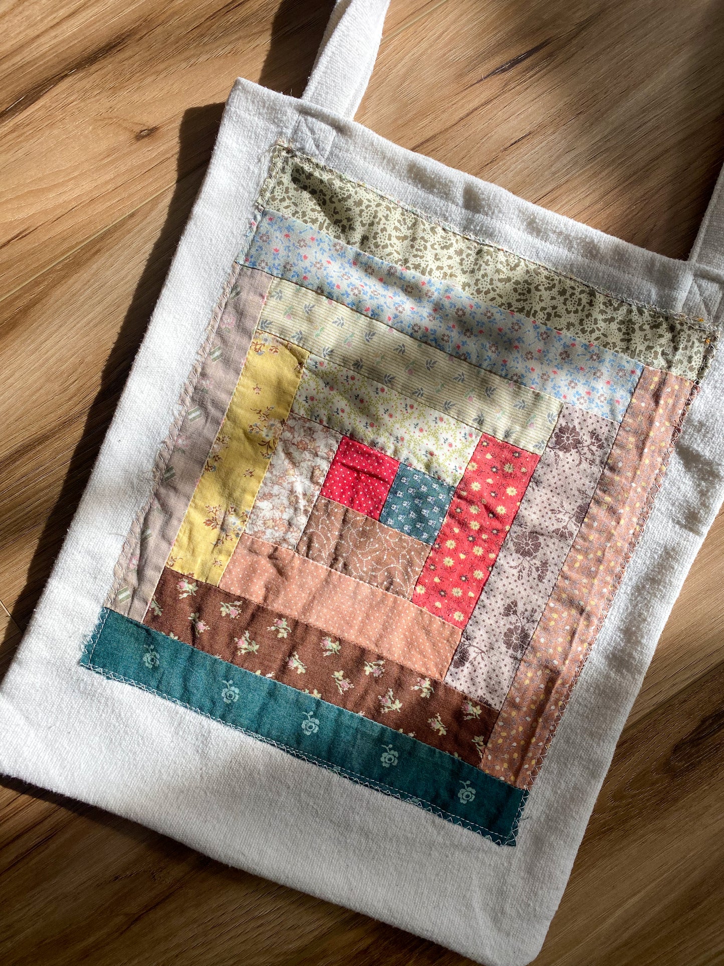 Upcycled Quilt Block Tote Bag