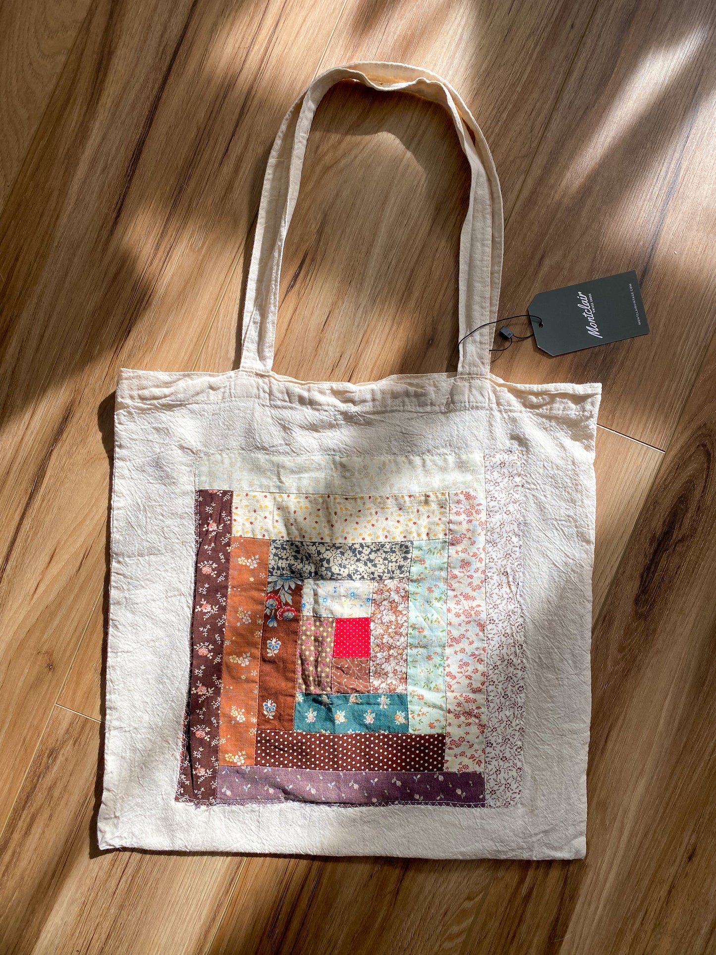 Upcycled Quilt Block Tote Bag