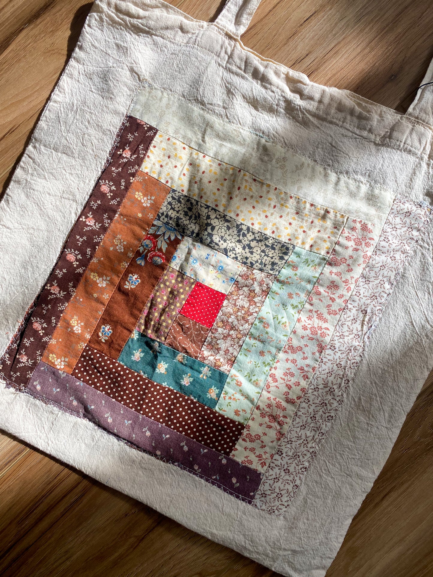 Upcycled Quilt Block Tote Bag