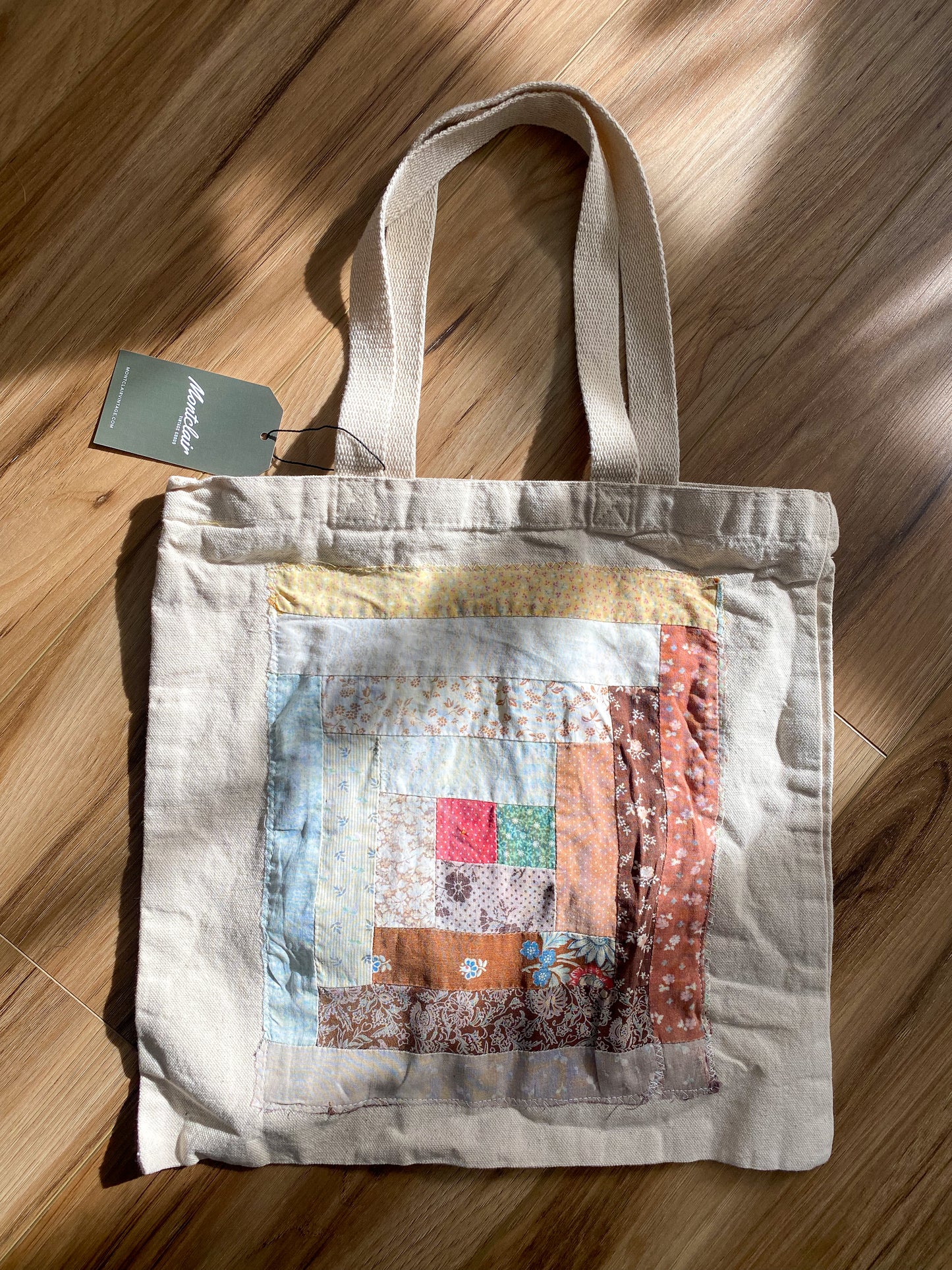 Upcycled Quilt Block Tote Bag