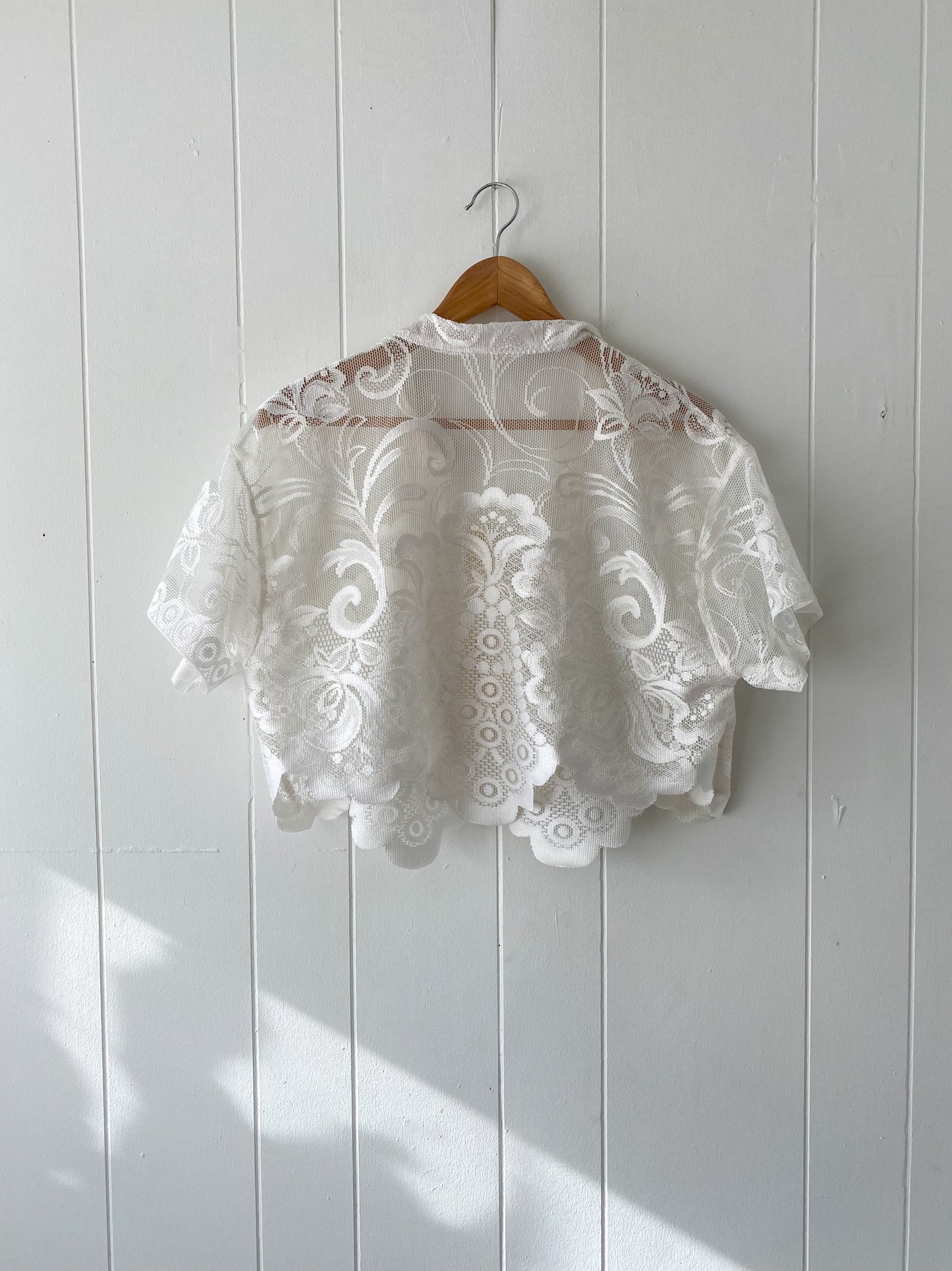 Upcycled Tie Front Lace Blouse