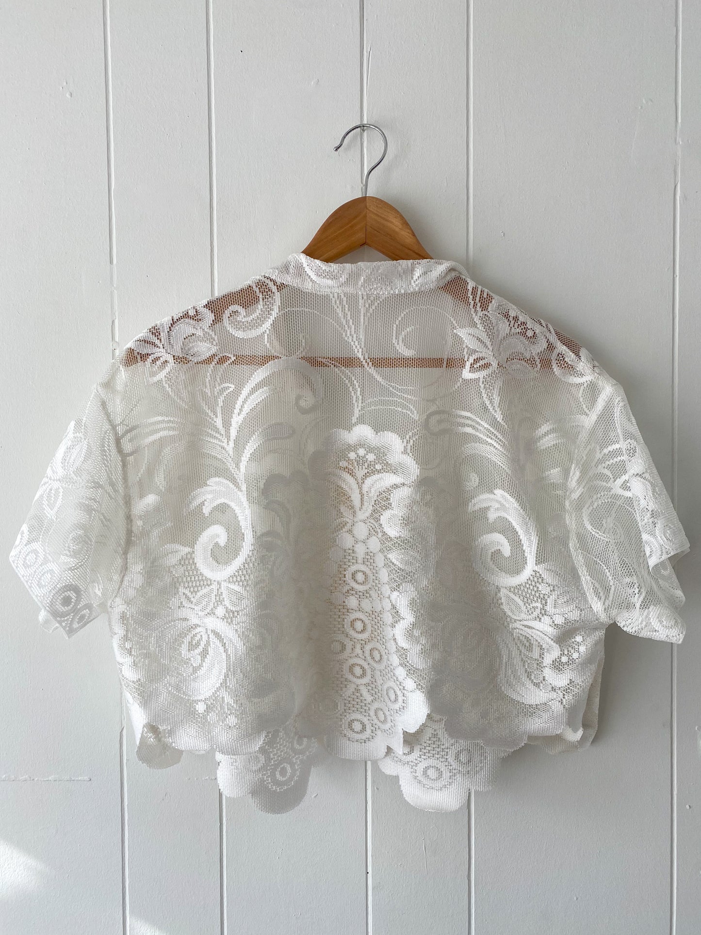 Upcycled Tie Front Lace Blouse