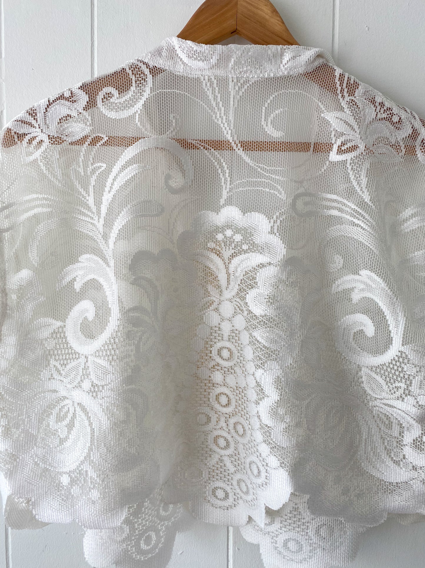 Upcycled Tie Front Lace Blouse