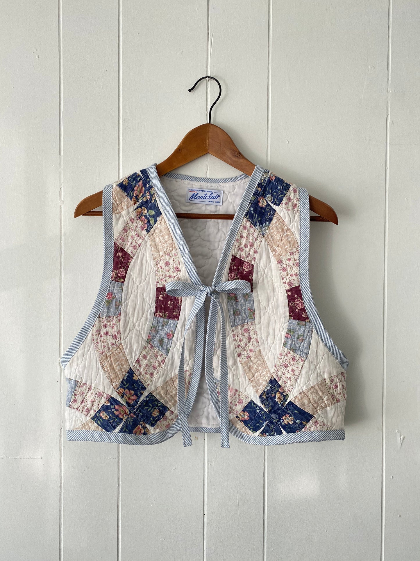 Upcycled Tie Front Quilt Vest