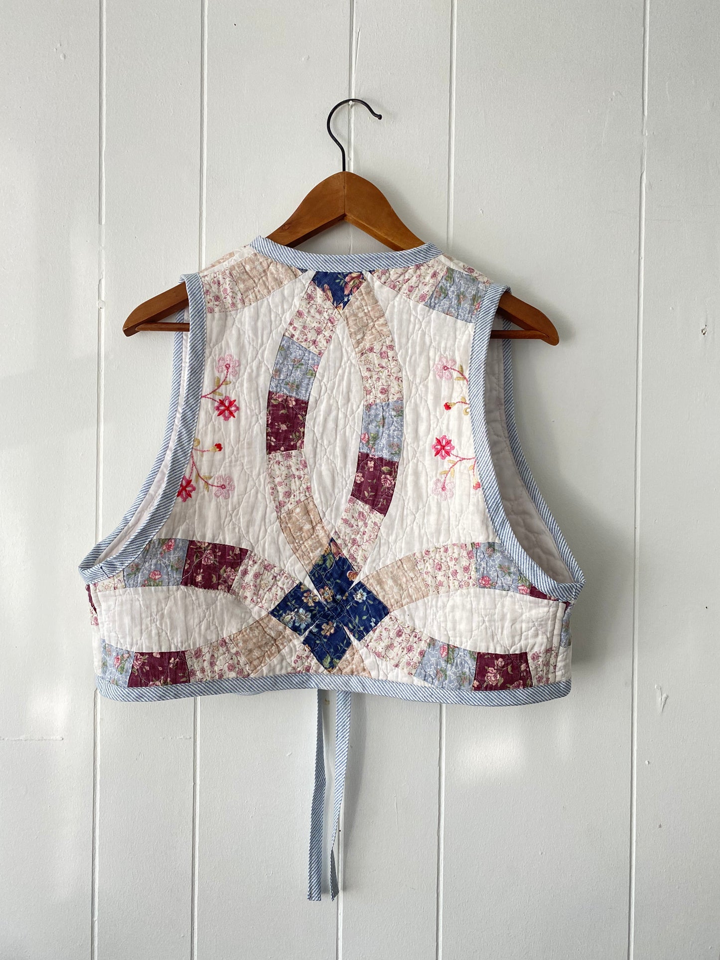 Upcycled Tie Front Quilt Vest