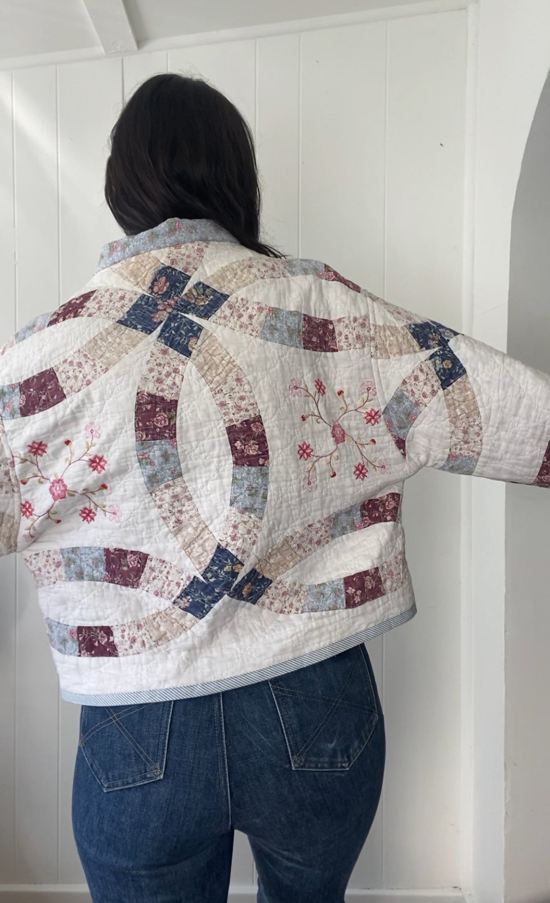 Upcycled Floral Quilt Jacket
