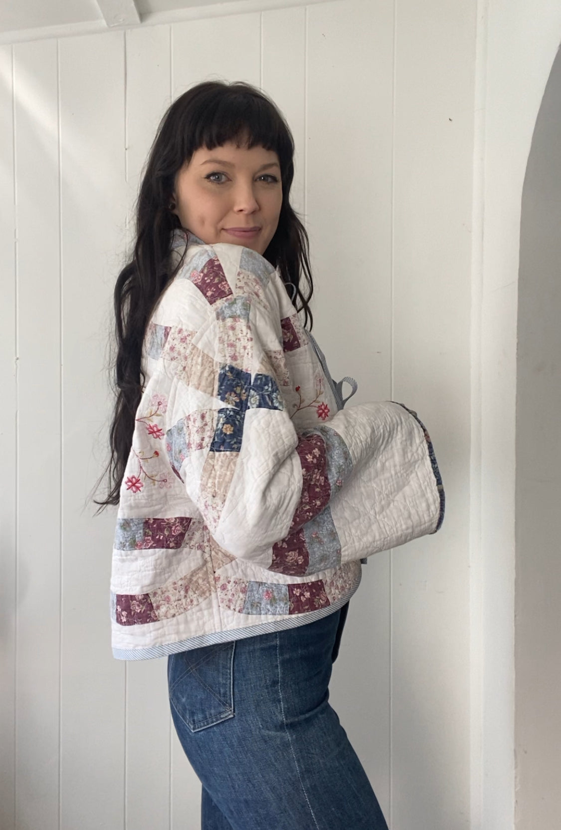 Upcycled Floral Quilt Jacket