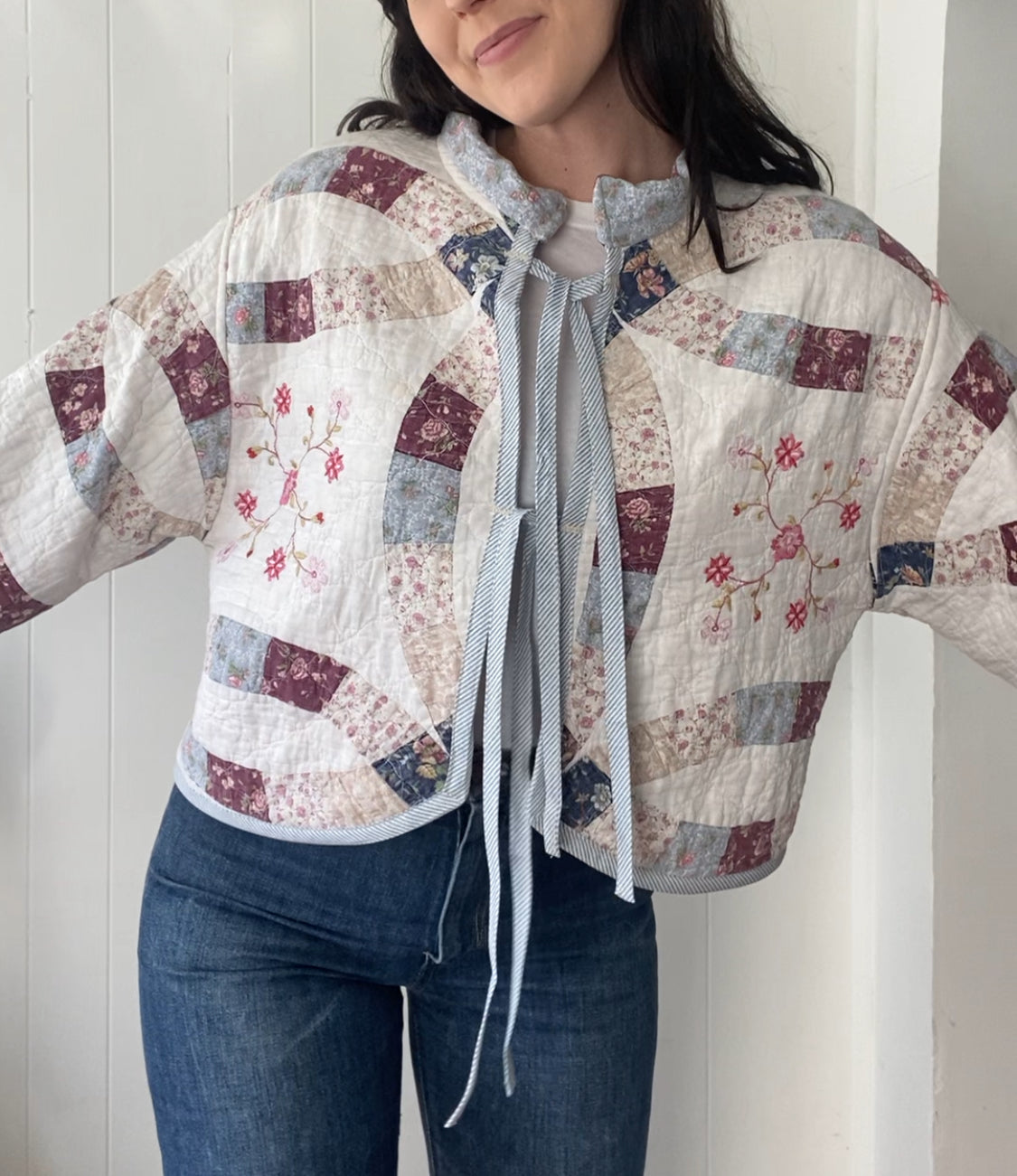 Upcycled Floral Quilt Jacket