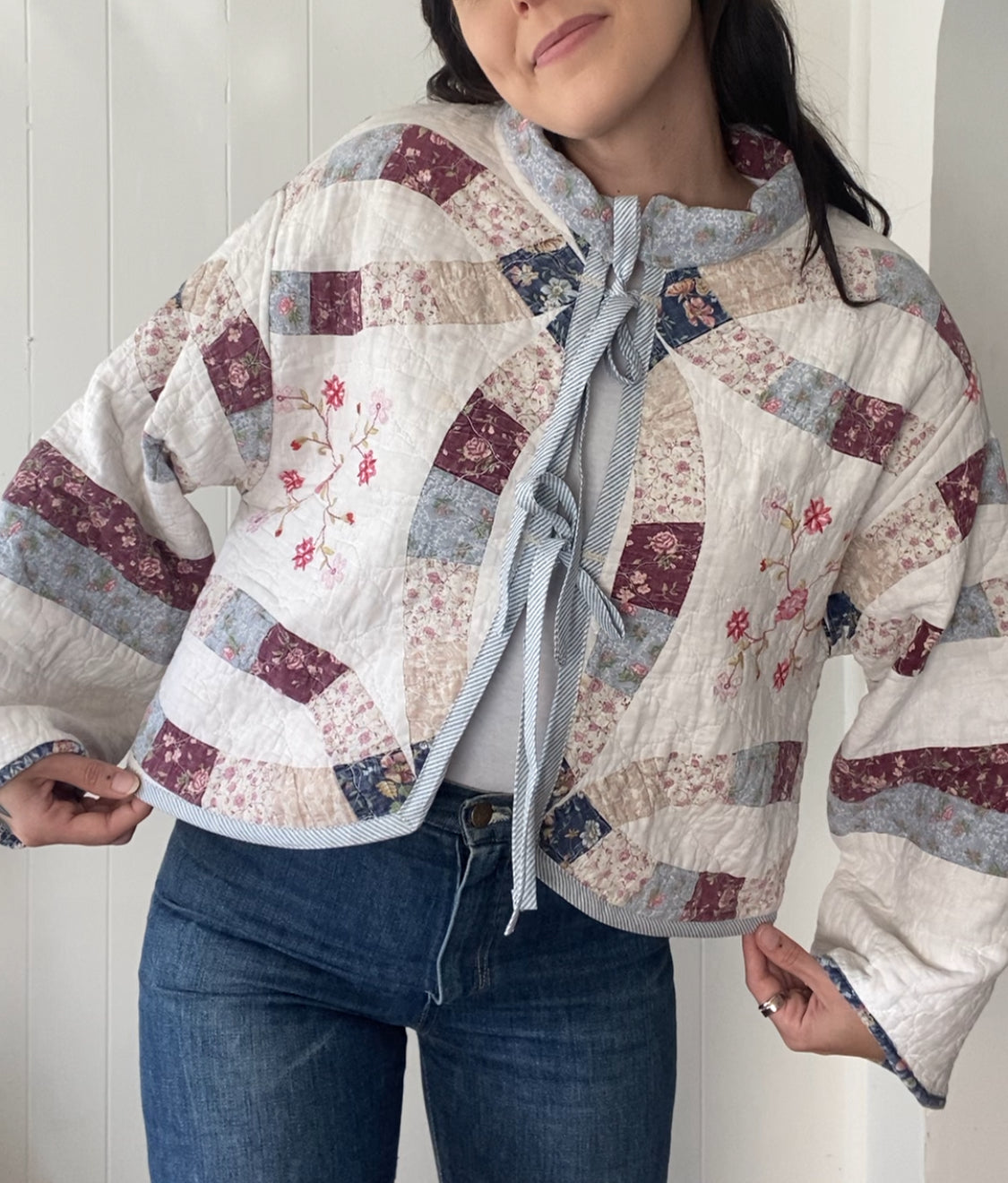 Upcycled Floral Quilt Jacket