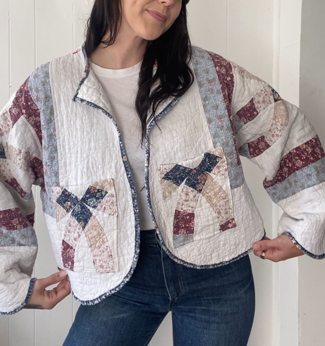 Upcycled Floral Quilt Jacket