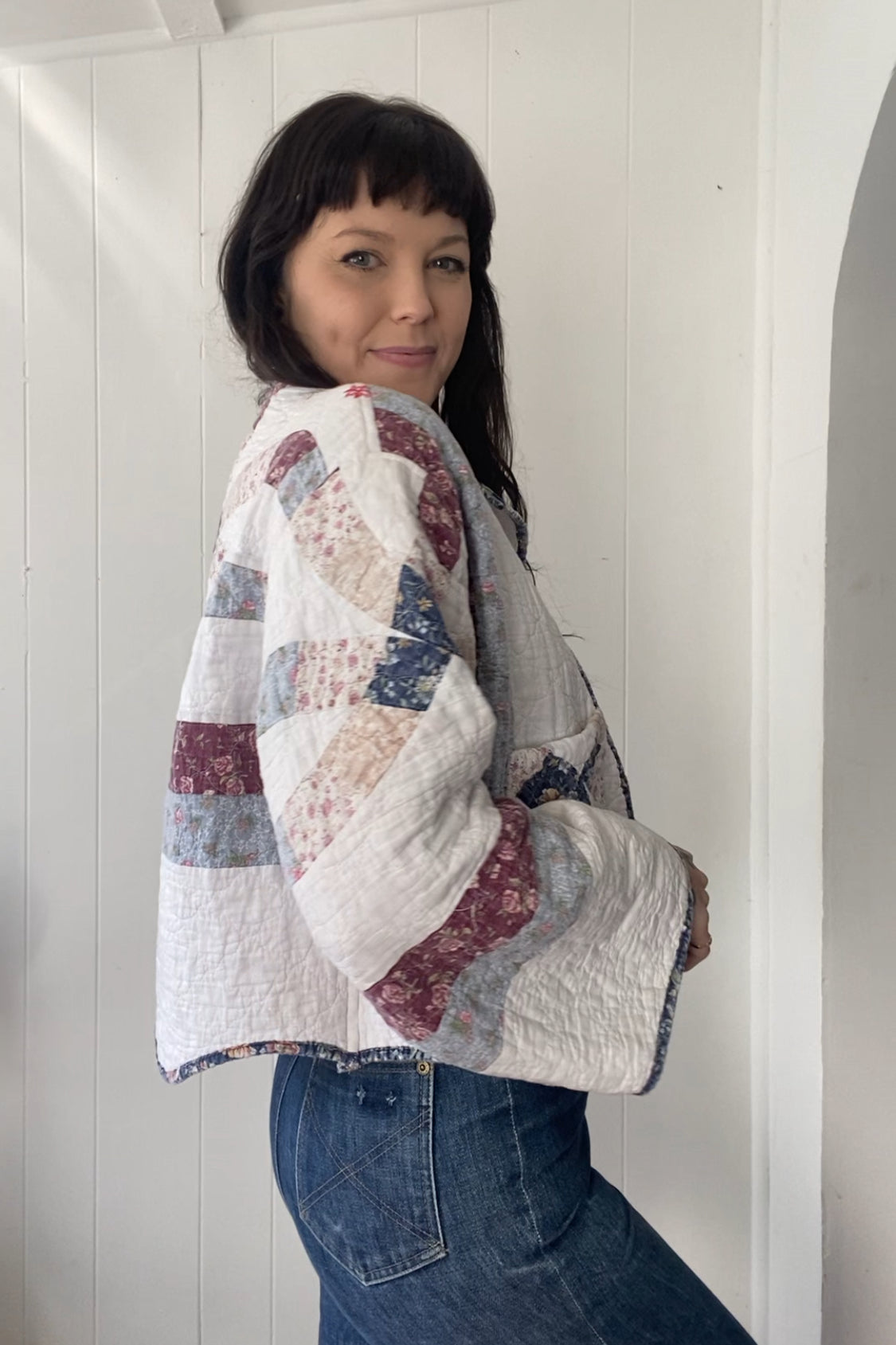 Upcycled Floral Quilt Jacket