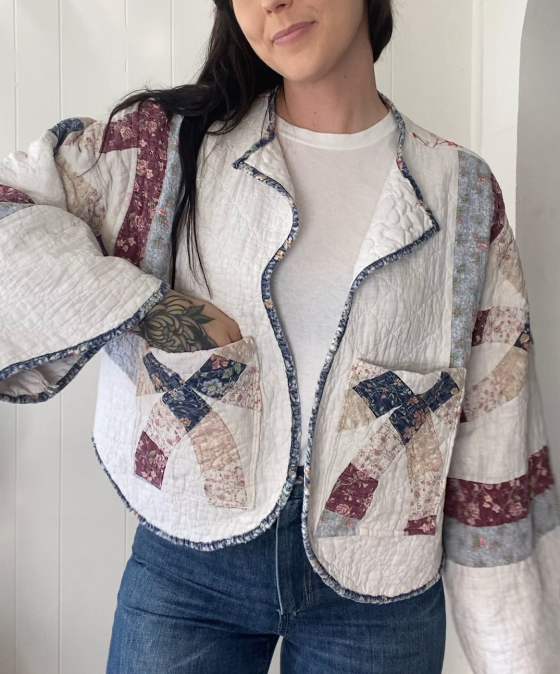 Upcycled Floral Quilt Jacket