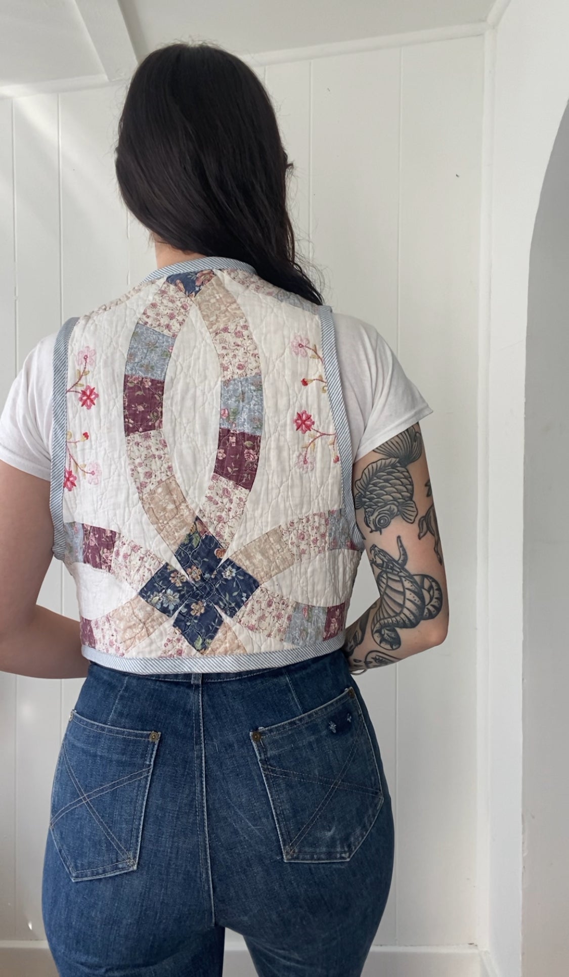 Upcycled Tie Front Quilt Vest