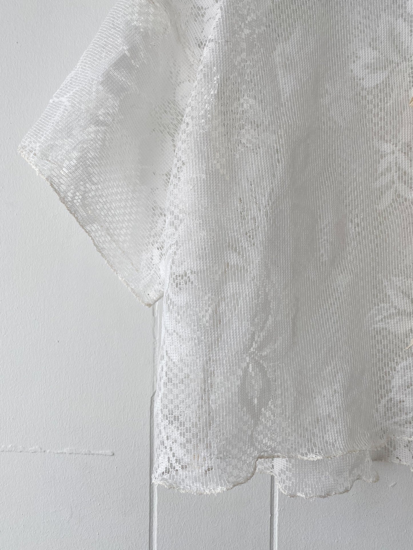 Upcycled Tie Front Lace Blouse