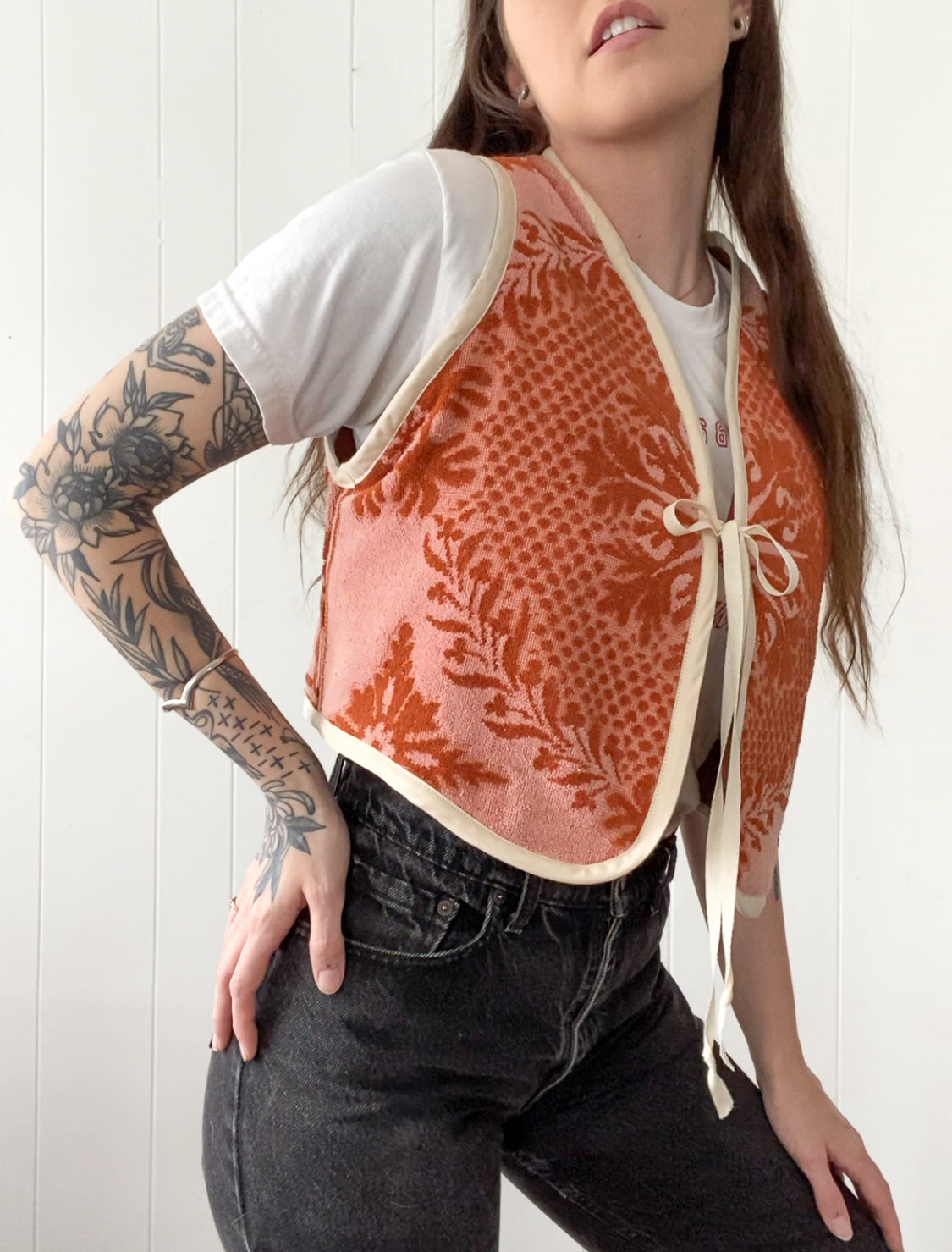 Upcycled Tie-Front Vest
