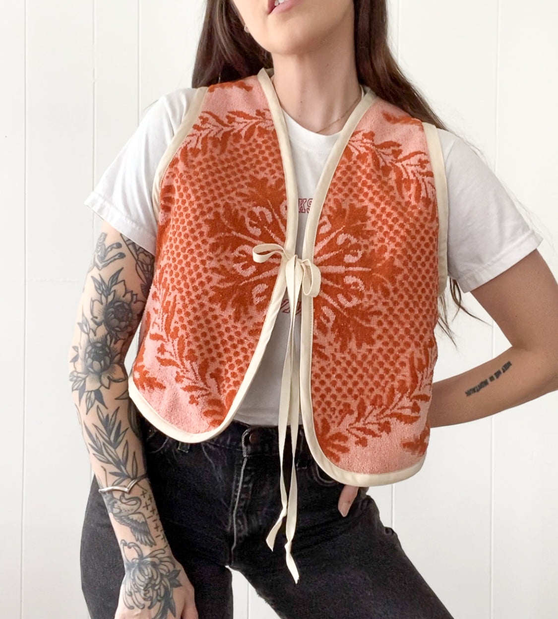 Upcycled Tie-Front Vest
