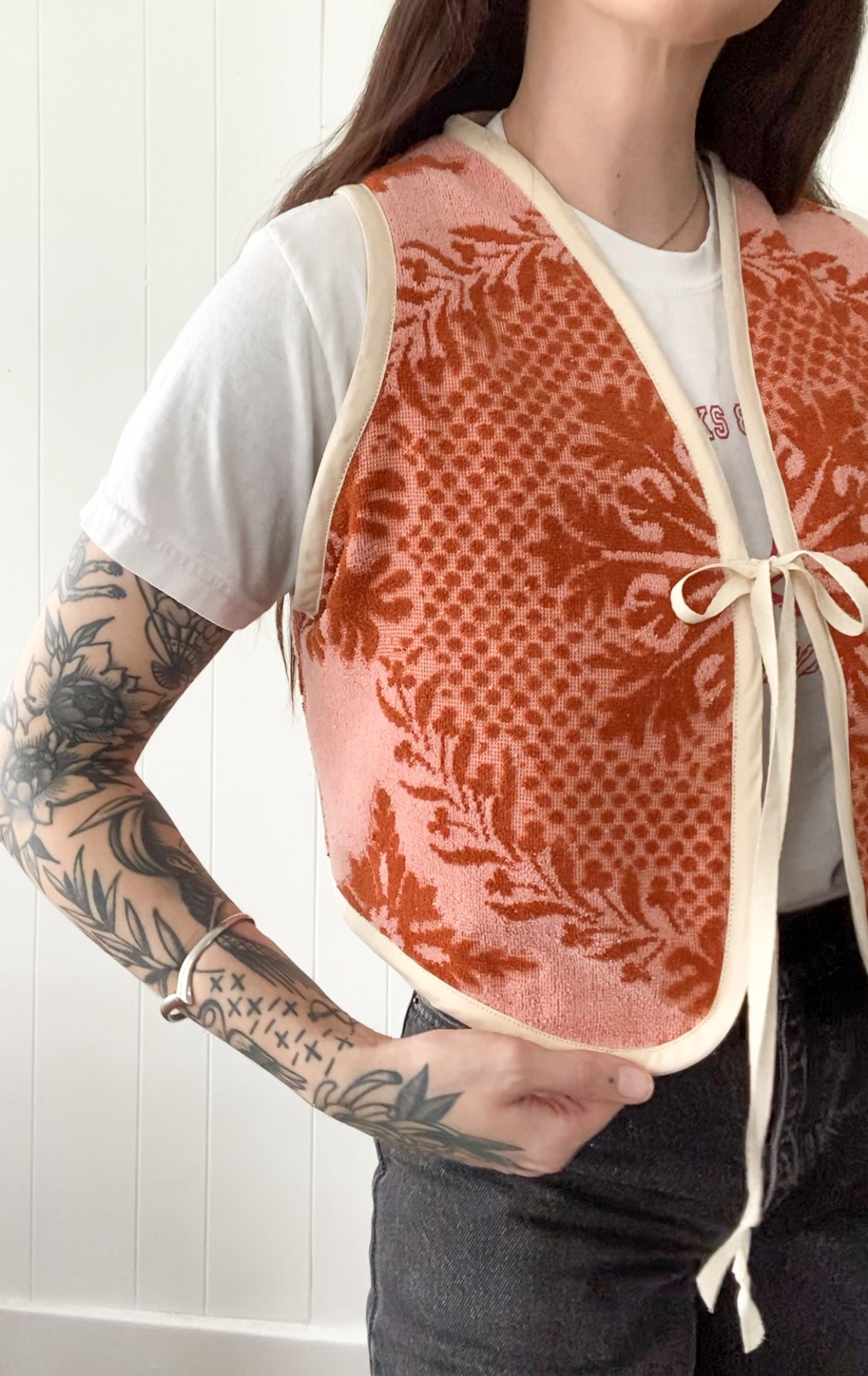 Upcycled Tie-Front Vest