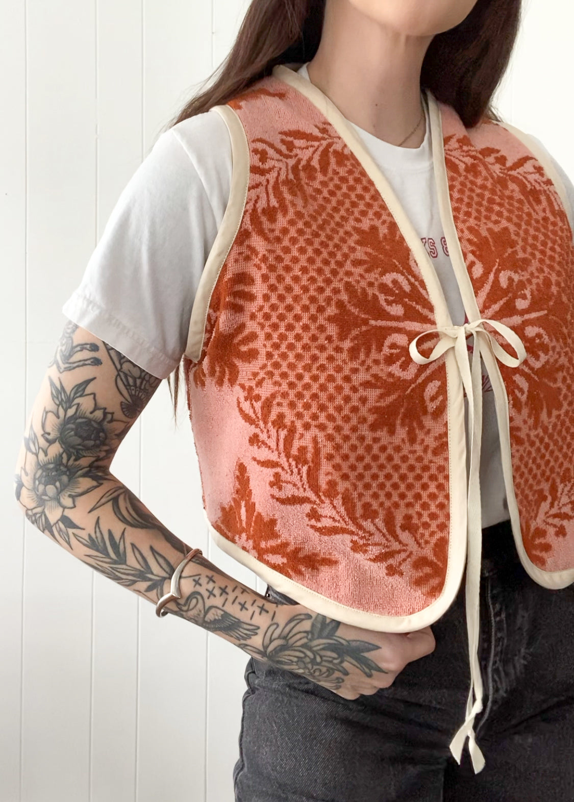 Upcycled Tie-Front Vest