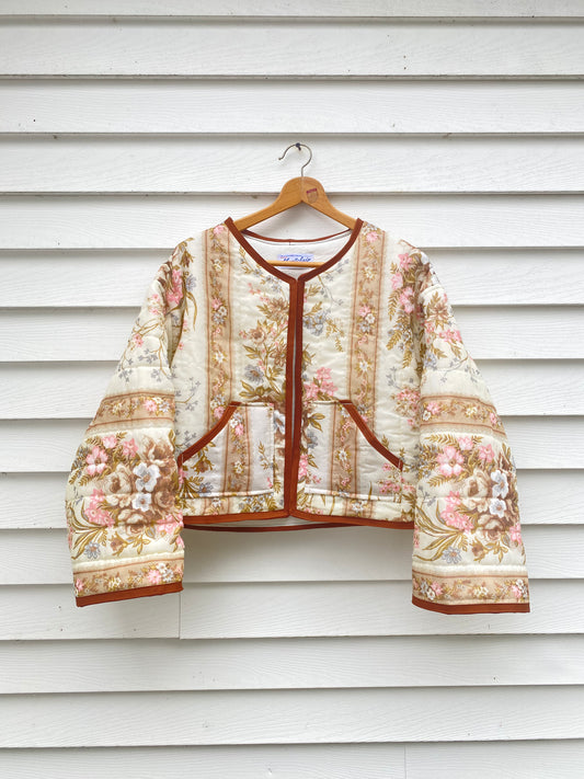 (L/XL) Upcycled Vintage Floral Jacket