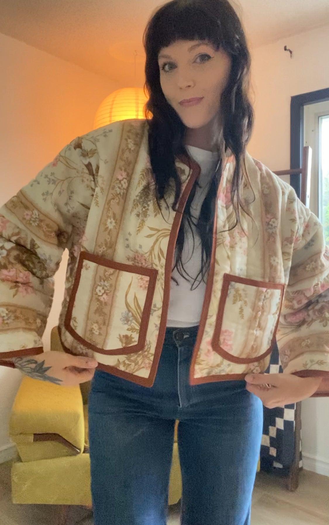 (M) Upcycled Vintage Floral Jacket