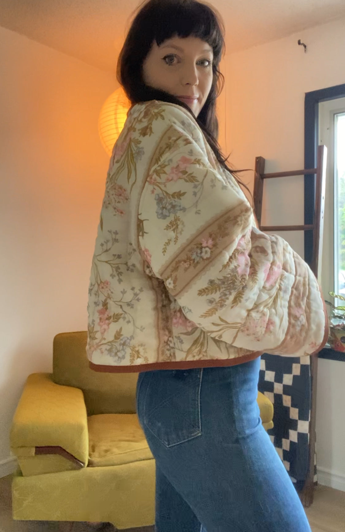 (M) Upcycled Vintage Floral Jacket