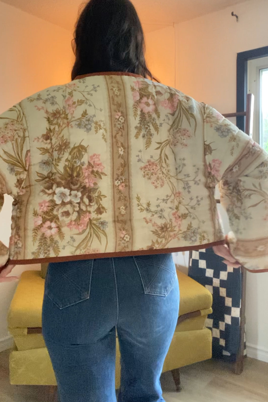 (M) Upcycled Vintage Floral Jacket