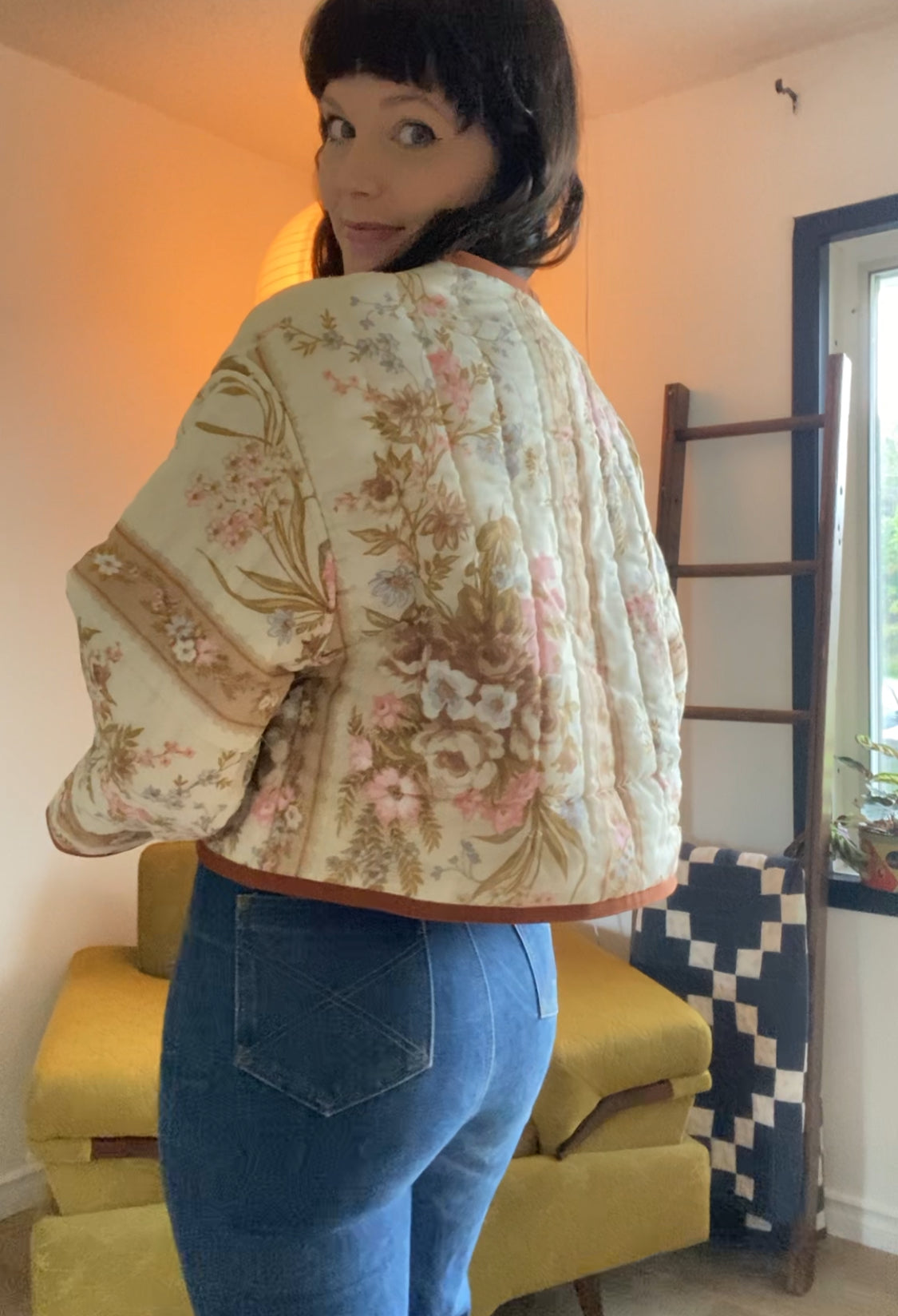 (M) Upcycled Vintage Floral Jacket
