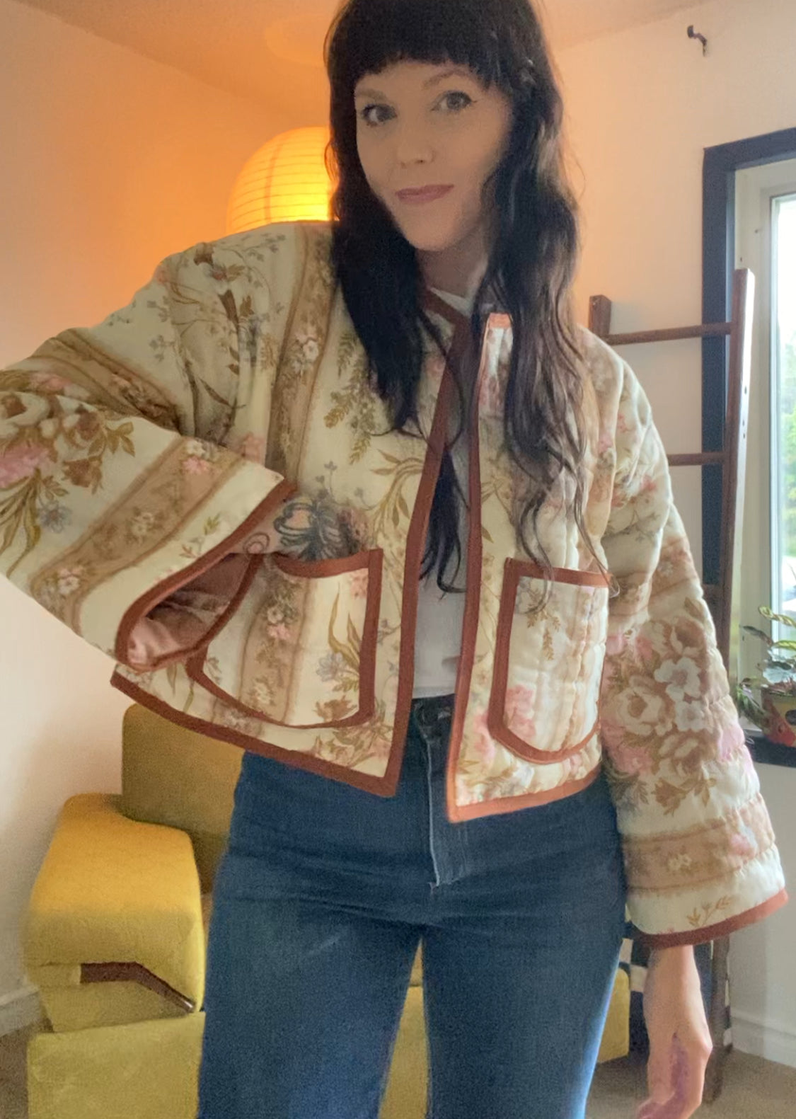 (M) Upcycled Vintage Floral Jacket