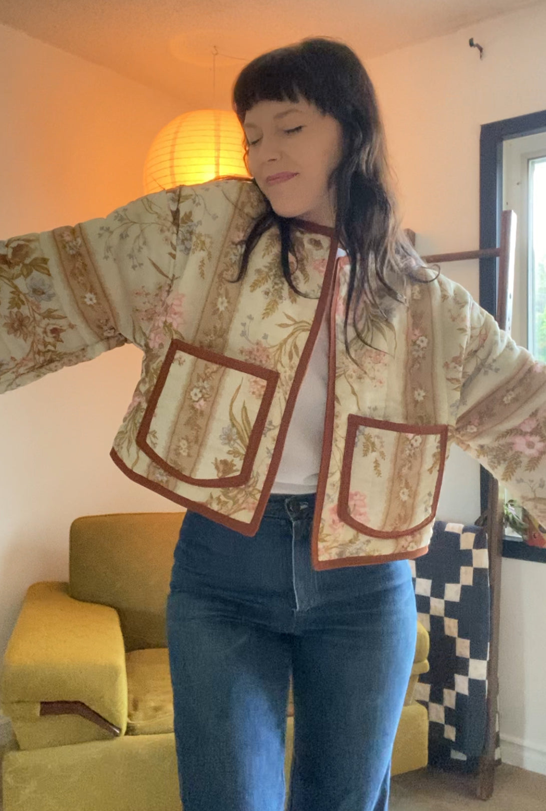 (M) Upcycled Vintage Floral Jacket