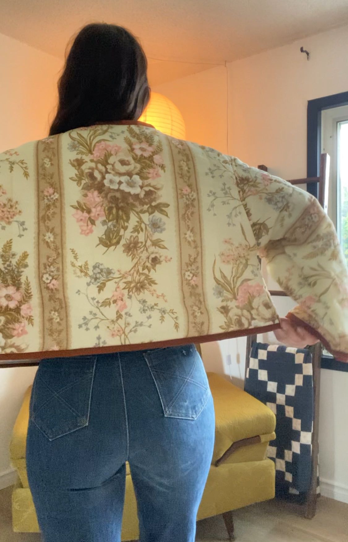 (L/XL) Upcycled Vintage Floral Jacket