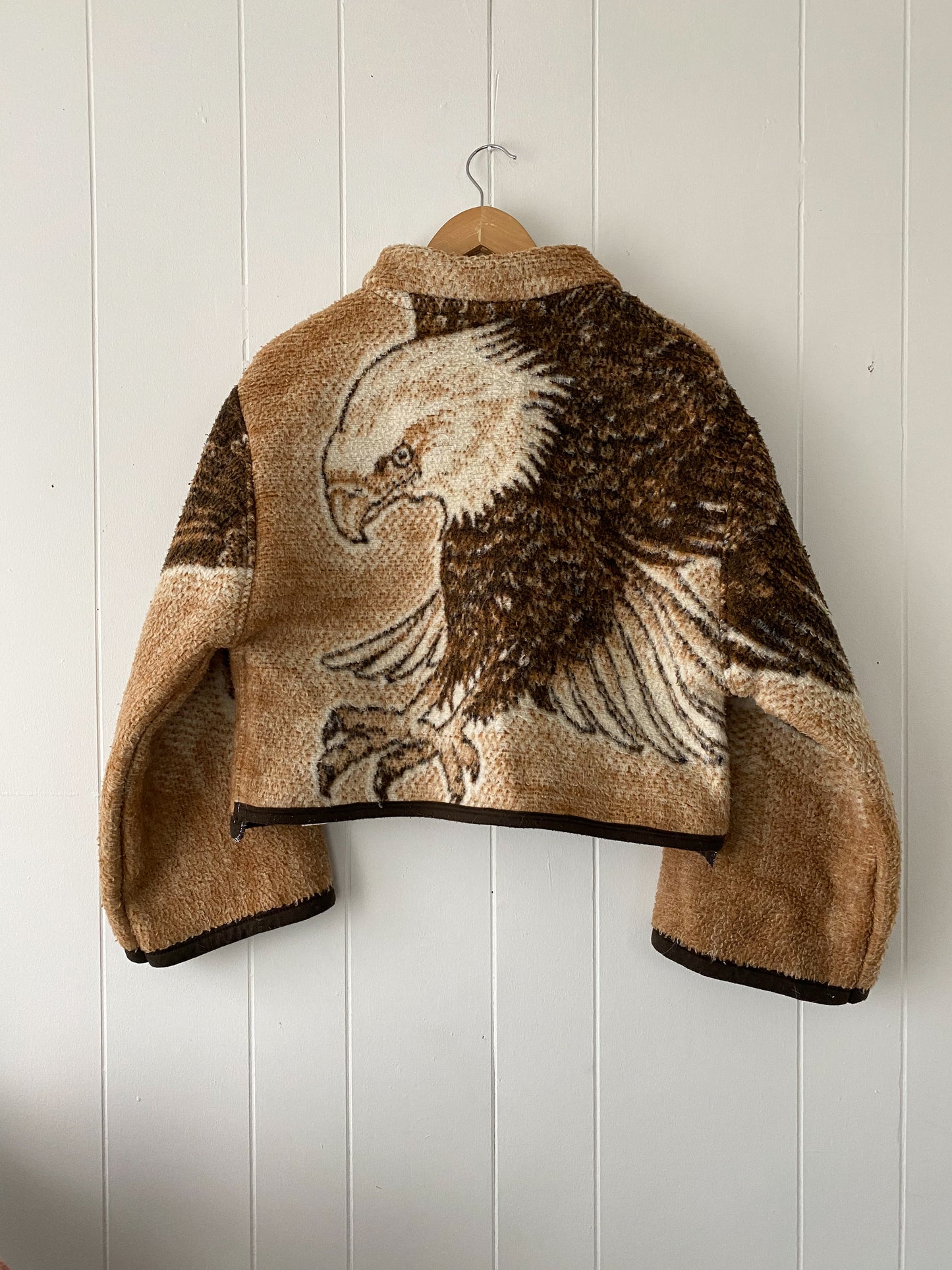 (S/M) Upcycled Eagle Blanket Coat