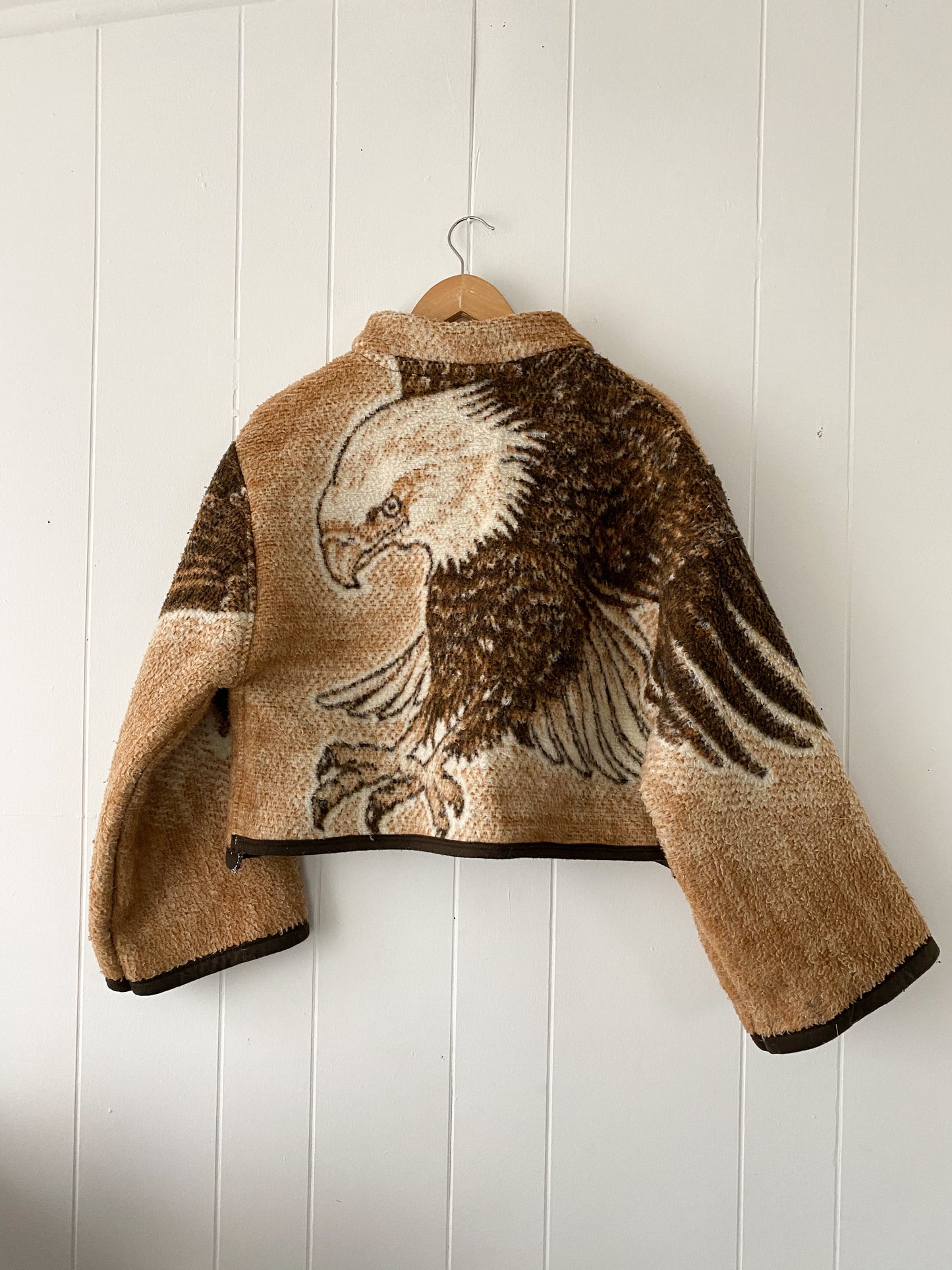 (S/M) Upcycled Eagle Blanket Coat