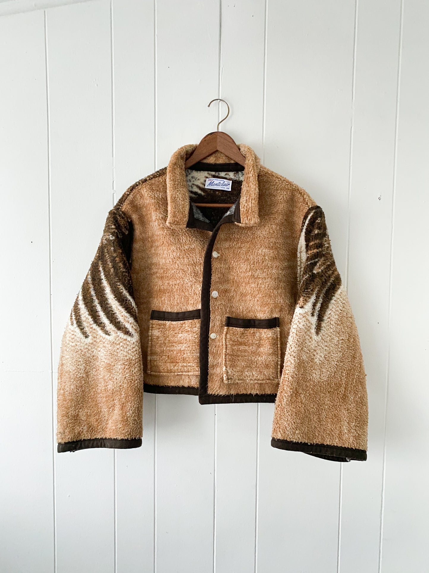 (S/M) Upcycled Eagle Blanket Coat