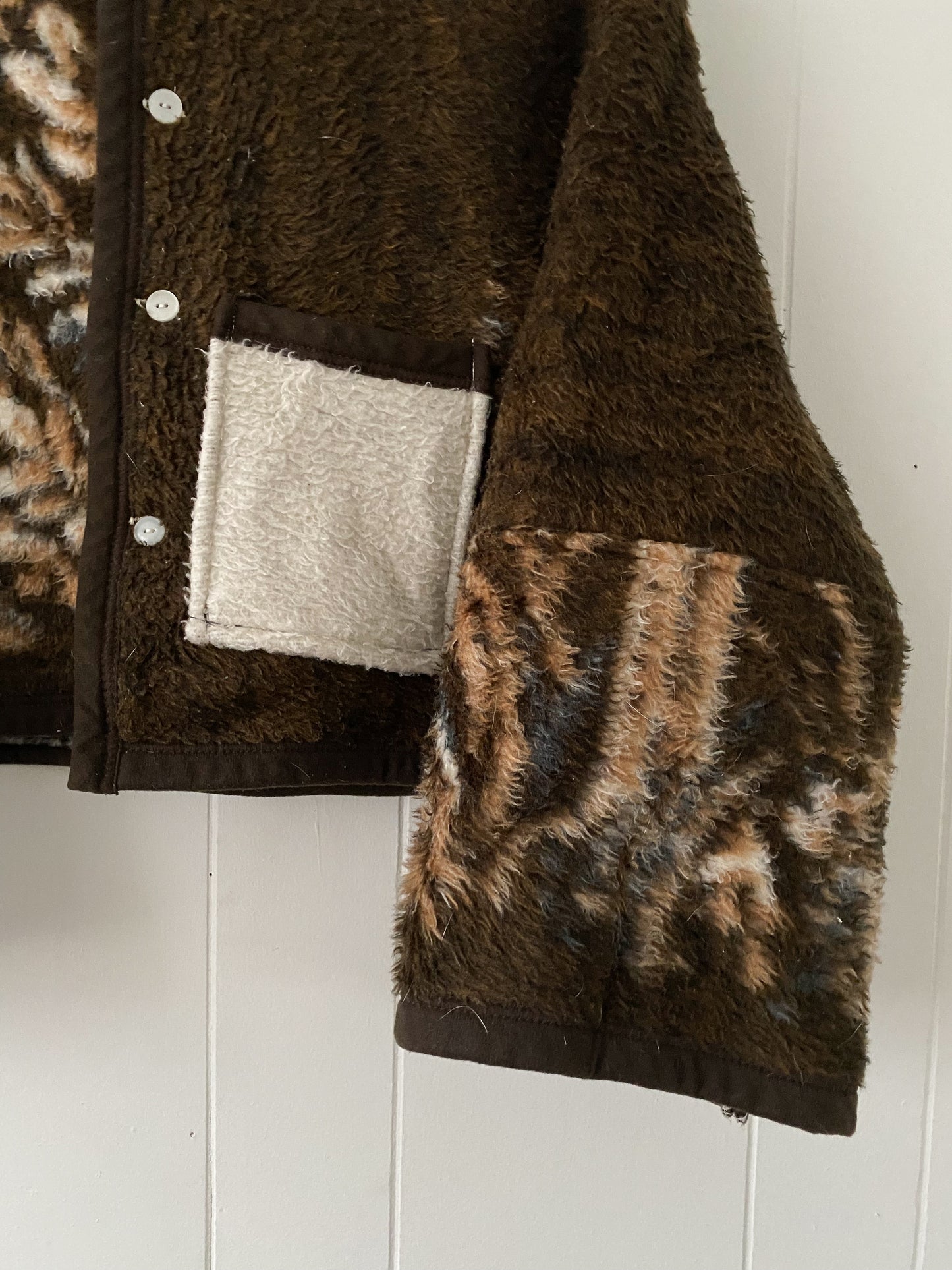 (S/M) Upcycled Deer Blanket Coat