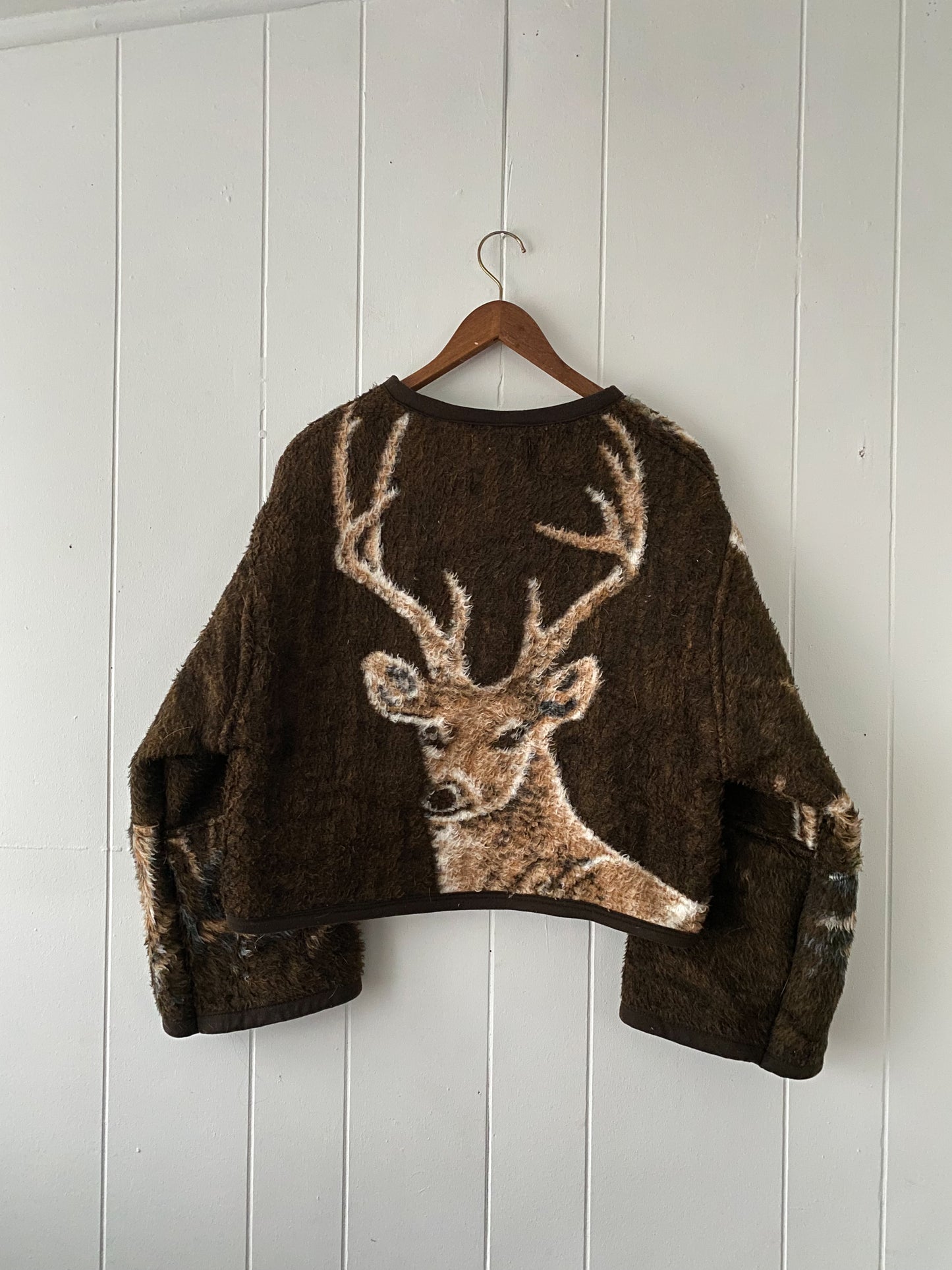 (S/M) Upcycled Deer Blanket Coat
