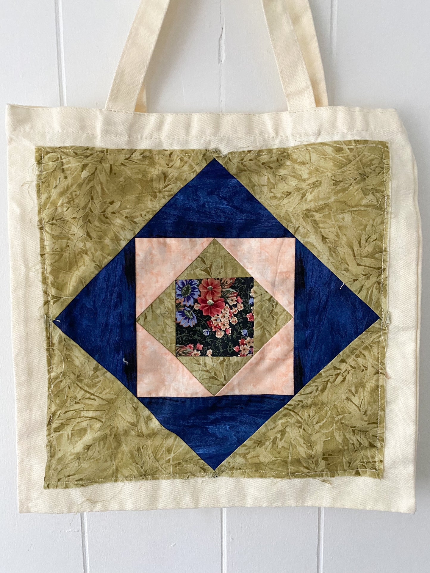 Upcycled Quilt Block Tote Bag