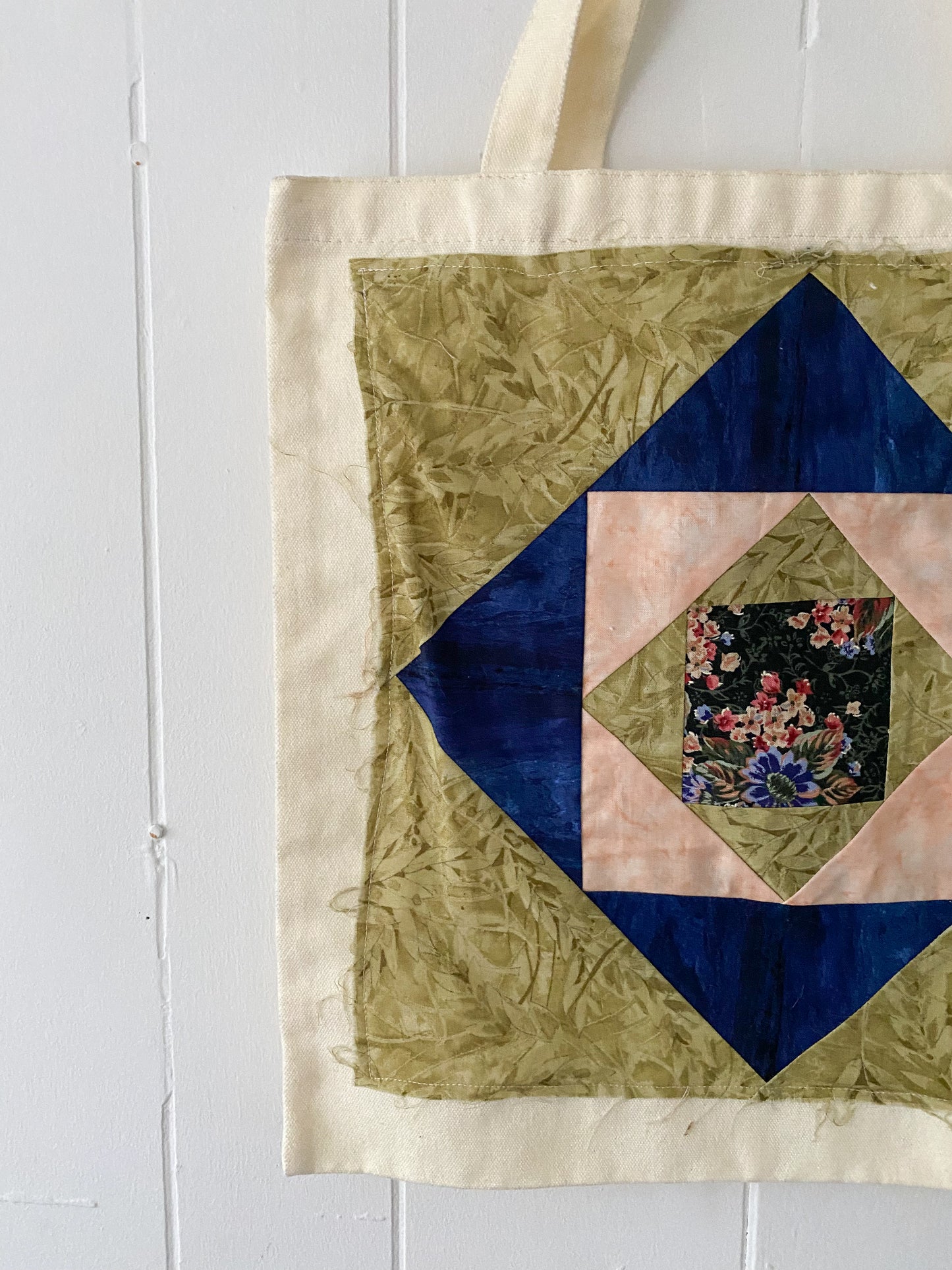 Upcycled Quilt Block Tote Bag