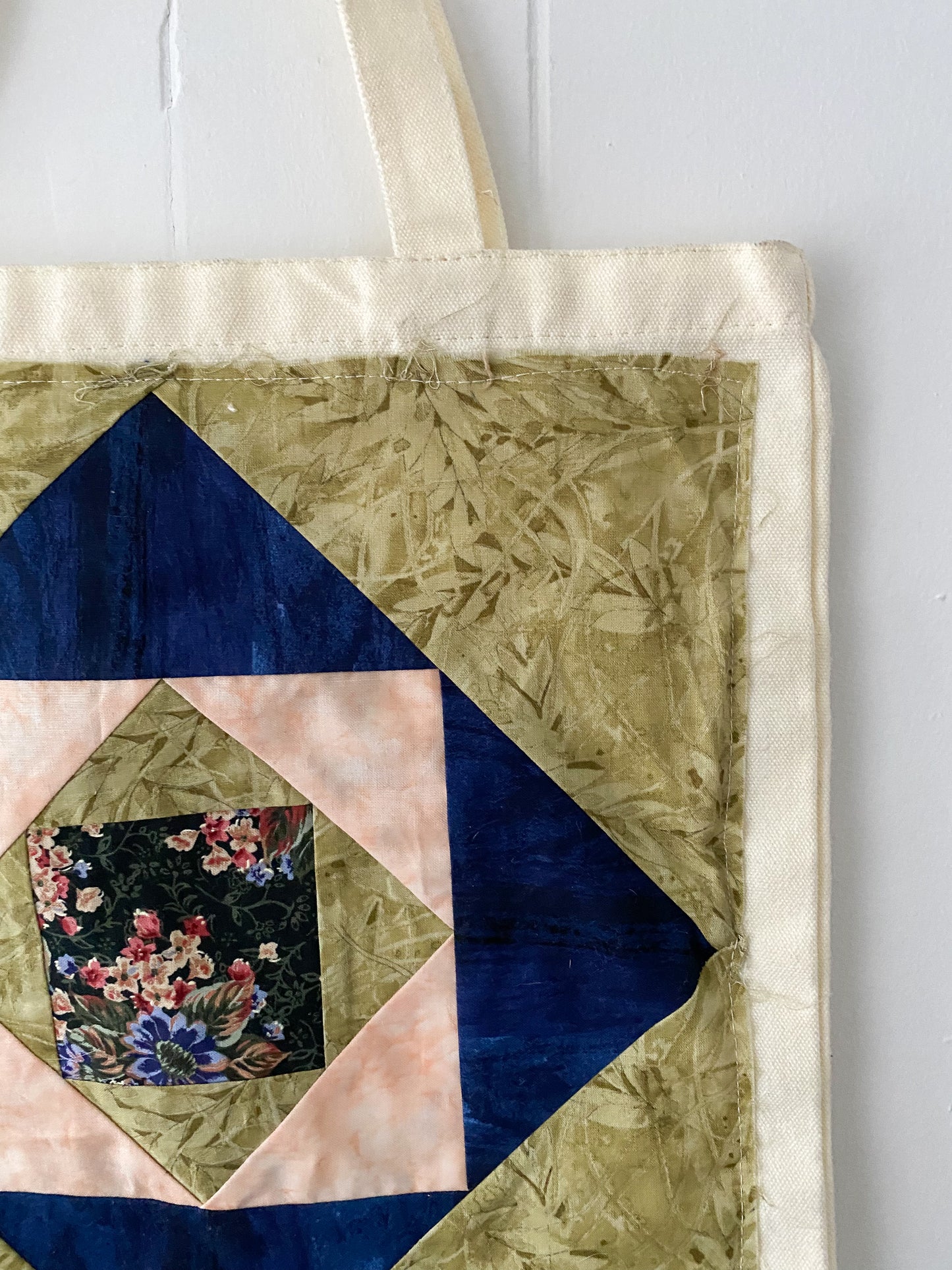 Upcycled Quilt Block Tote Bag