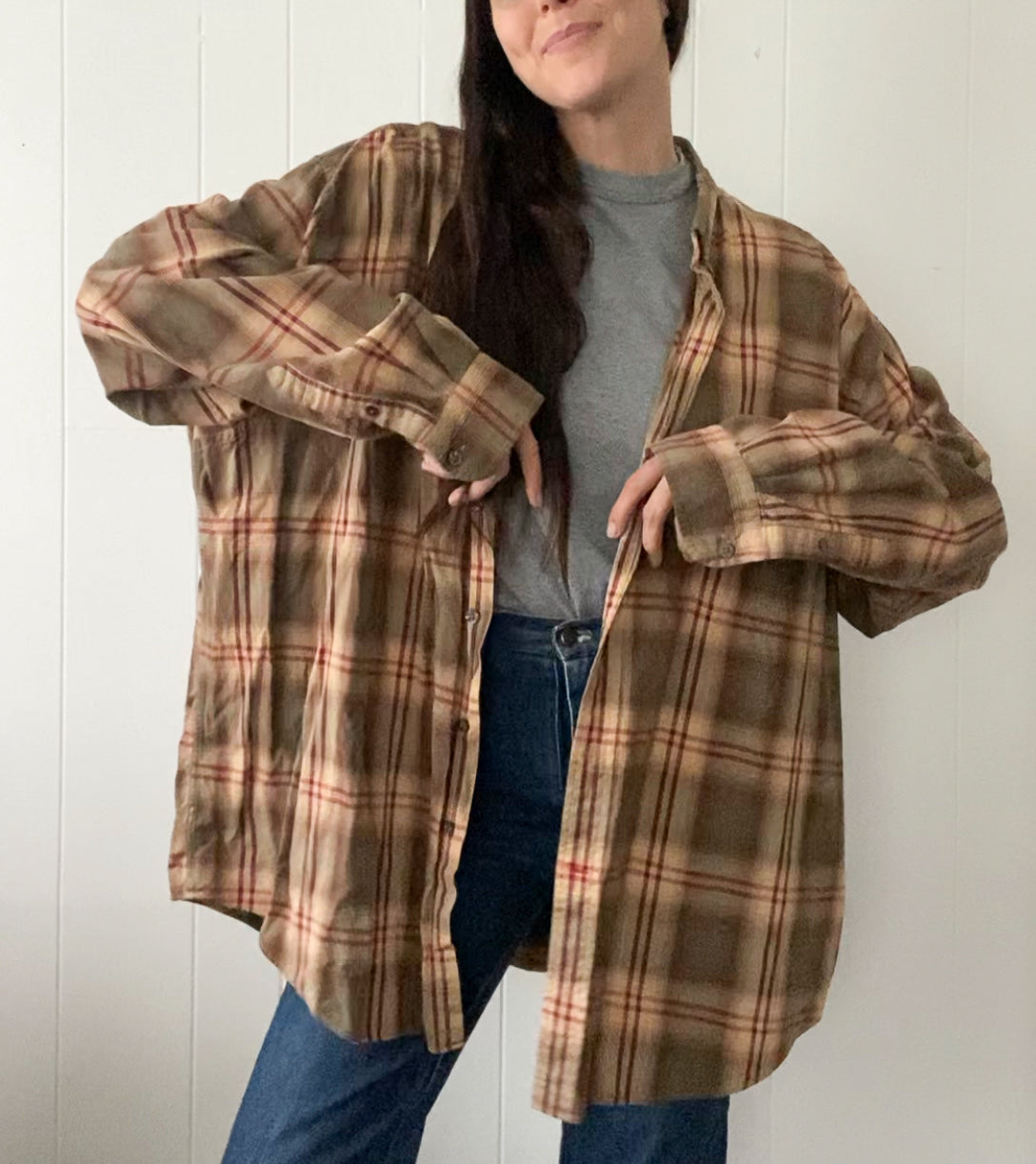 (3XL) St. John's Bay Plaid Button Down