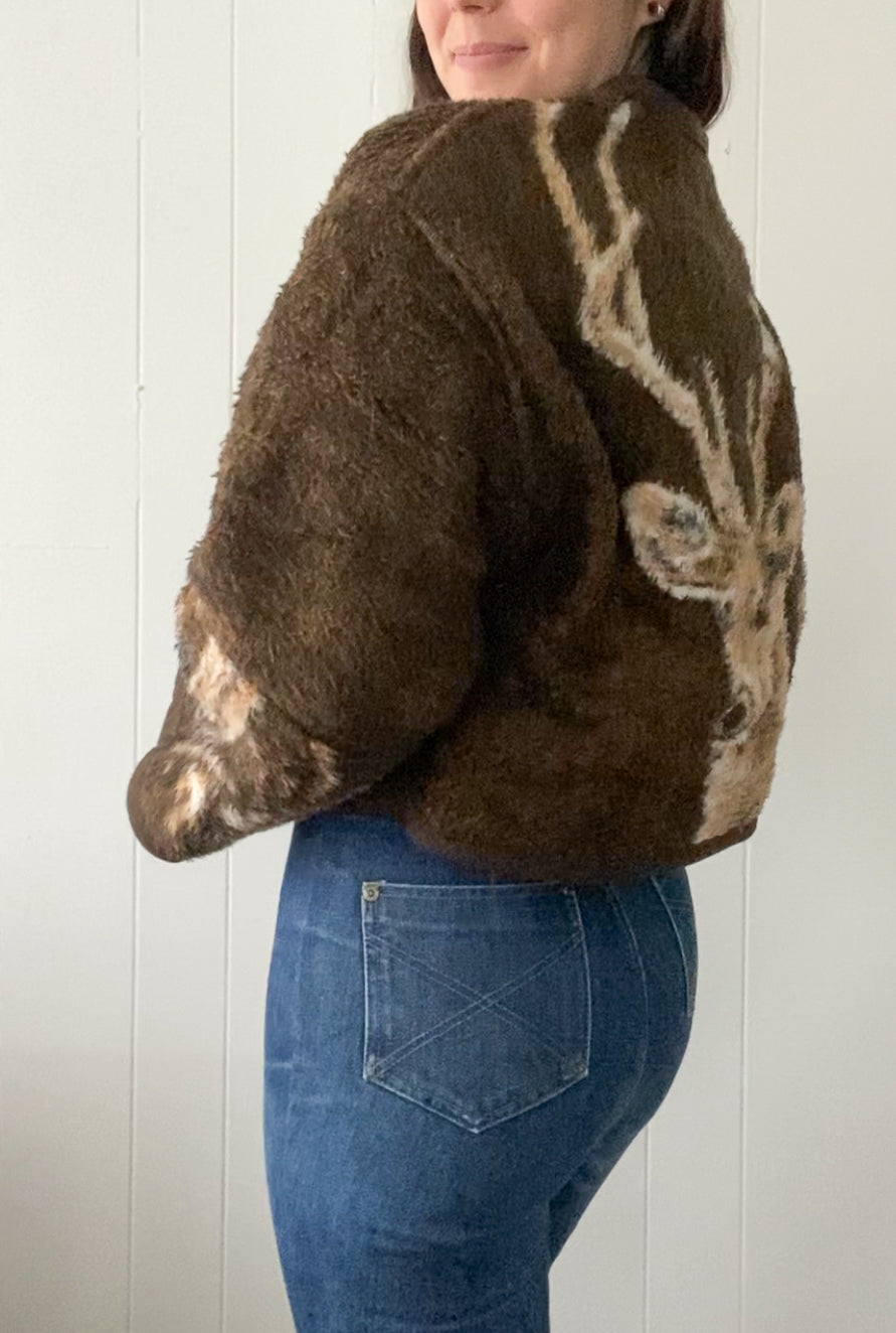 (S/M) Upcycled Deer Blanket Coat