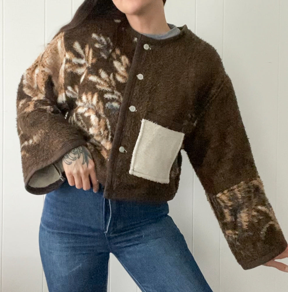 (S/M) Upcycled Deer Blanket Coat