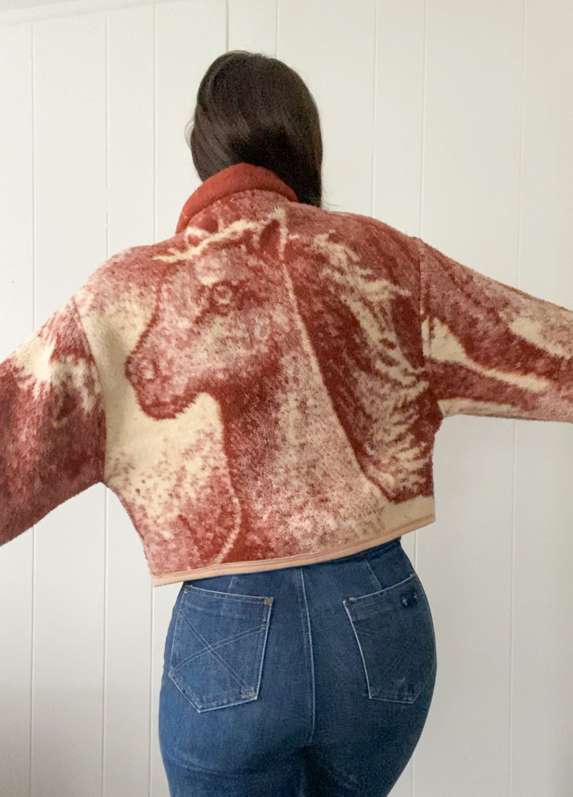 (S/M) Upcycled Horse Blanket Coat