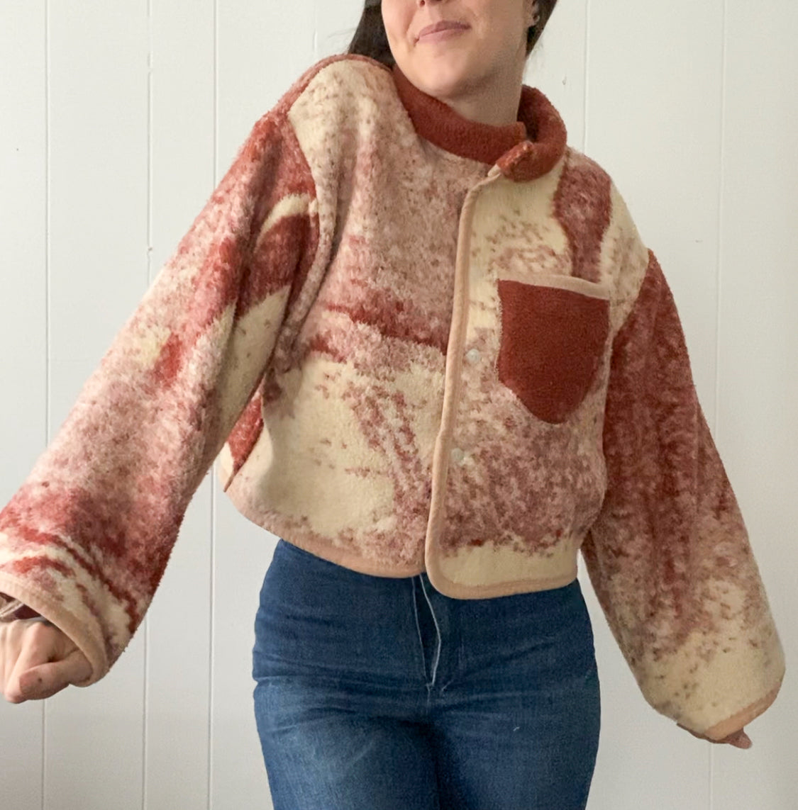 (S/M) Upcycled Horse Blanket Coat