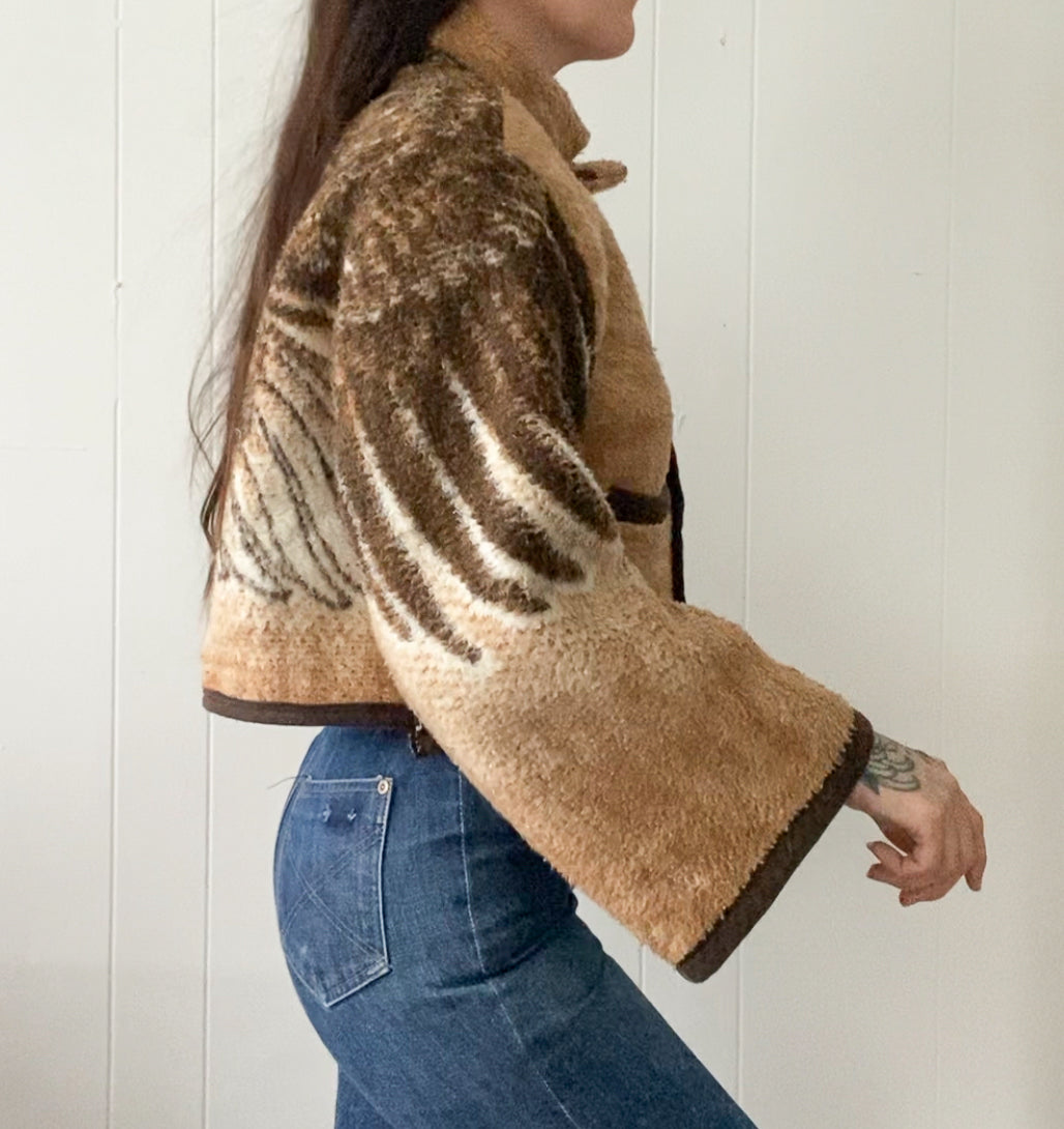 (S/M) Upcycled Eagle Blanket Coat