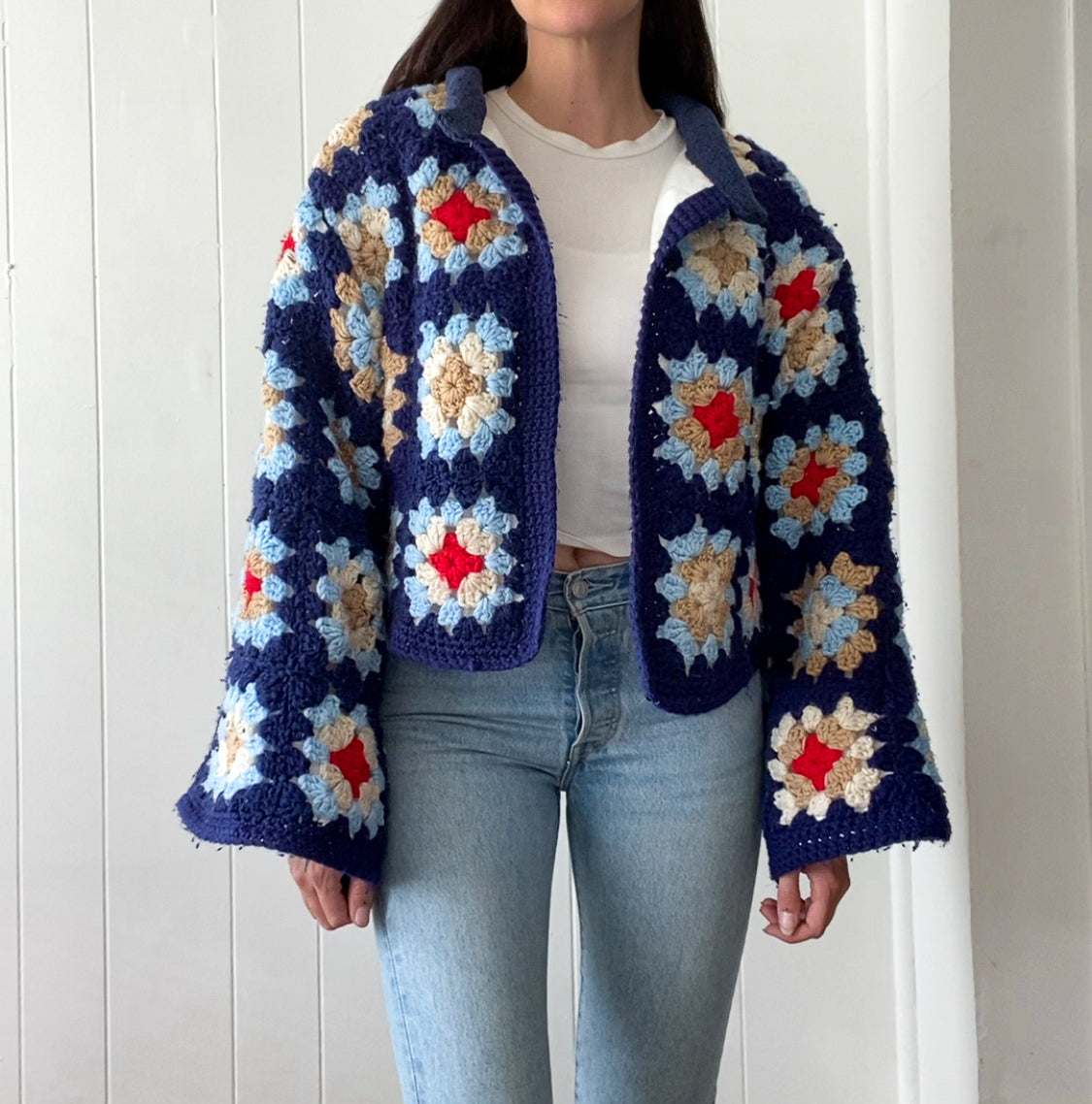 Upcycled Granny Square Jacket - Fully Lined
